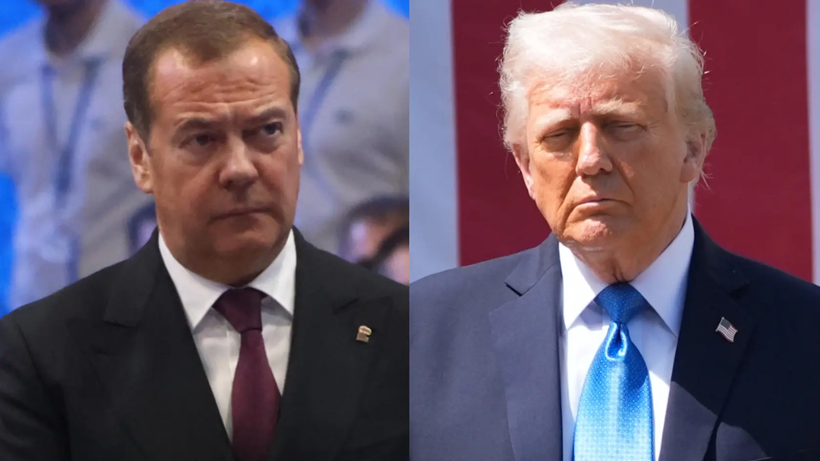 Ruský exprezident Dmitrij Medvedev a prezident USA Donald Trump.
