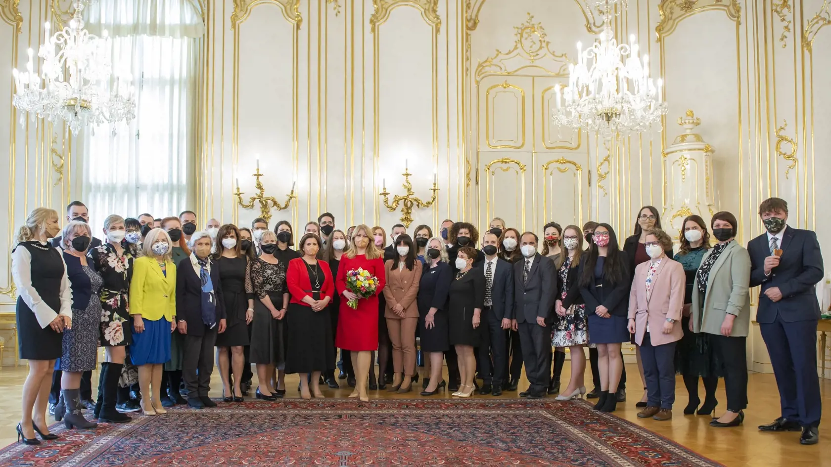 Na snímke prezidentka SR Zuzana Čaputová prijala nominovaných v rámci podujatia Dobrovoľník roka 5. apríla 2022 v Bratislave. FOTO TASR - Martin Baumann