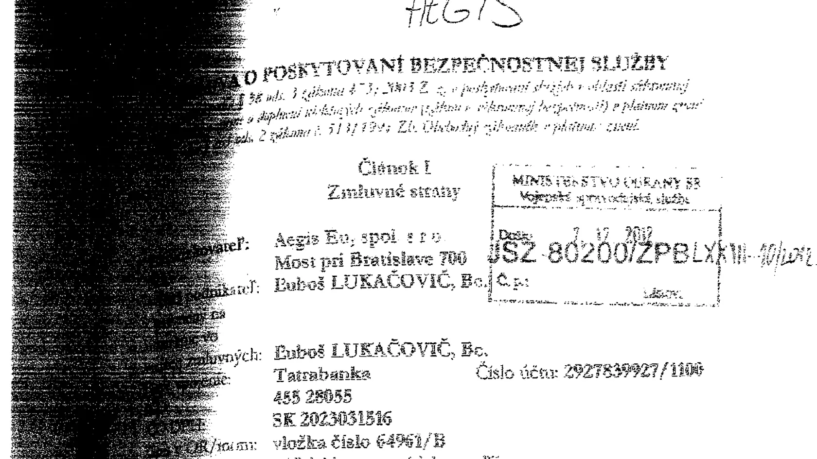 Zmluva vojenskej spravodajskej služby so súkromnou spoločnosťou v čase, kedy bol vo vrcholovej funkcii vojenskej spravodajskej služby Roman Mikulec.