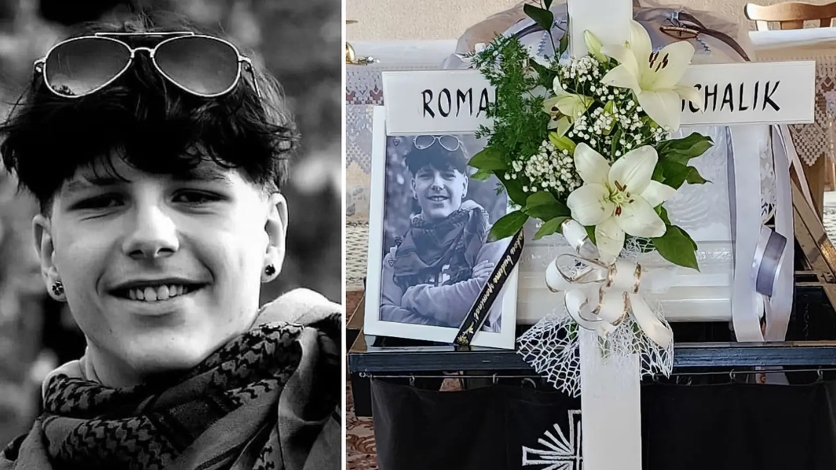 Posledná rozlúčka s Romanom († 15), ktorý zahynul po páde zo strechy
