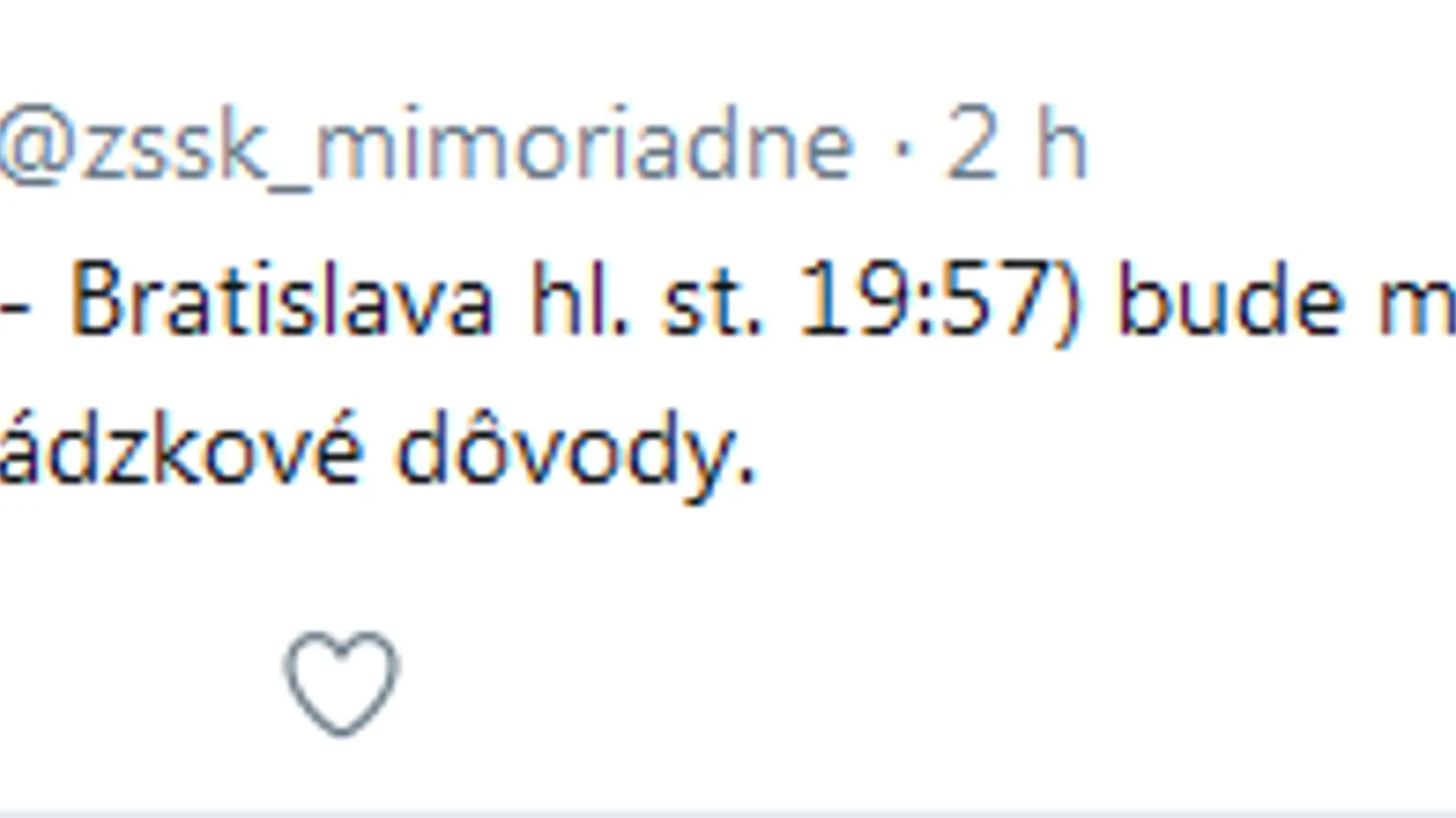 Hlásenie o meškaní vlaku