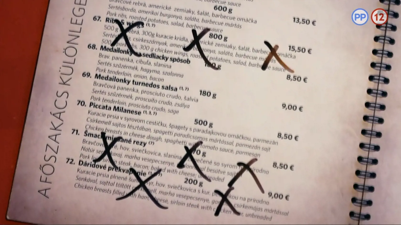 Tibor sľúbil, že mnohé jedlá z jedálneho lístka vyškrtá.