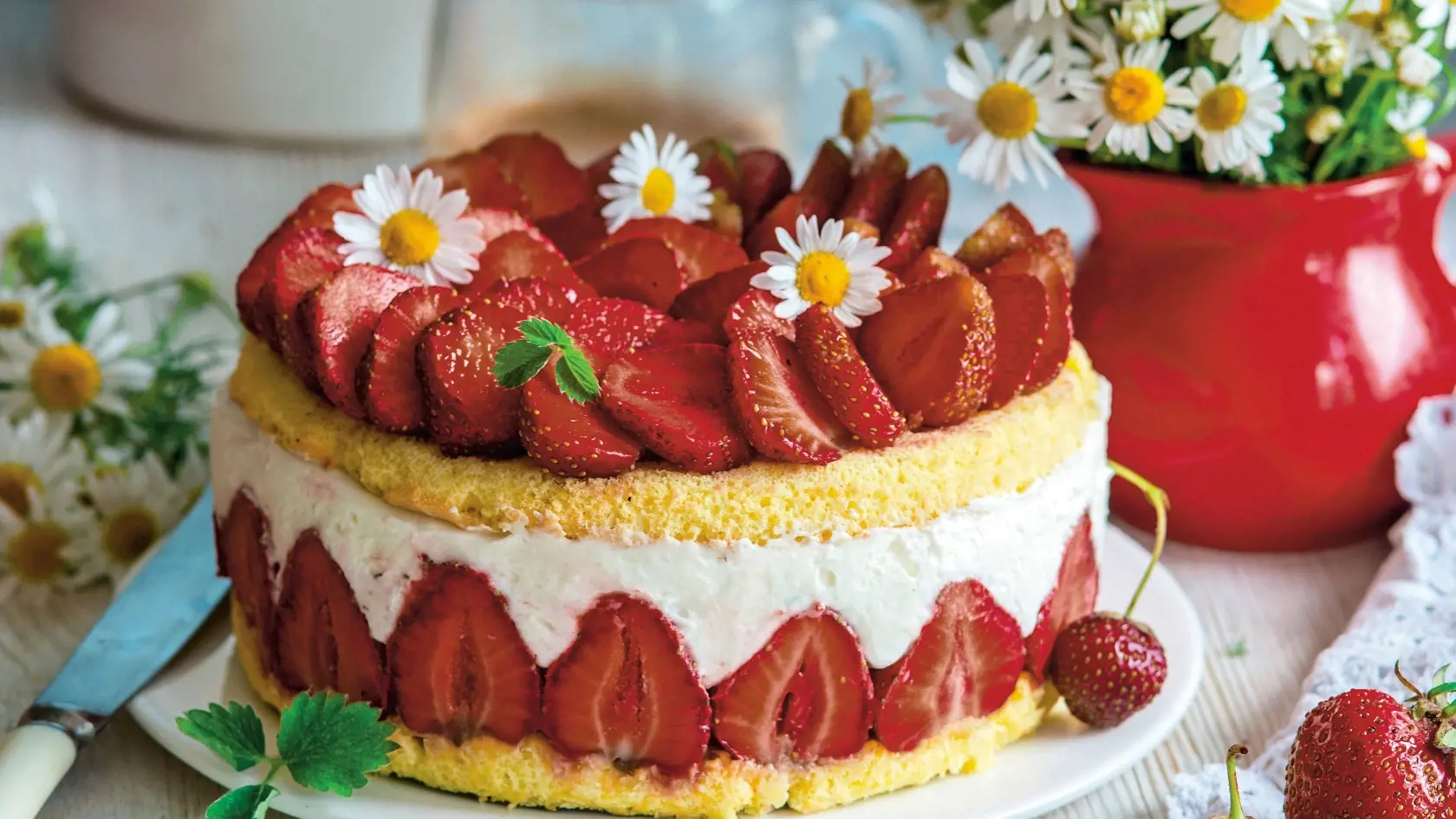 Jahodová torta so sektom