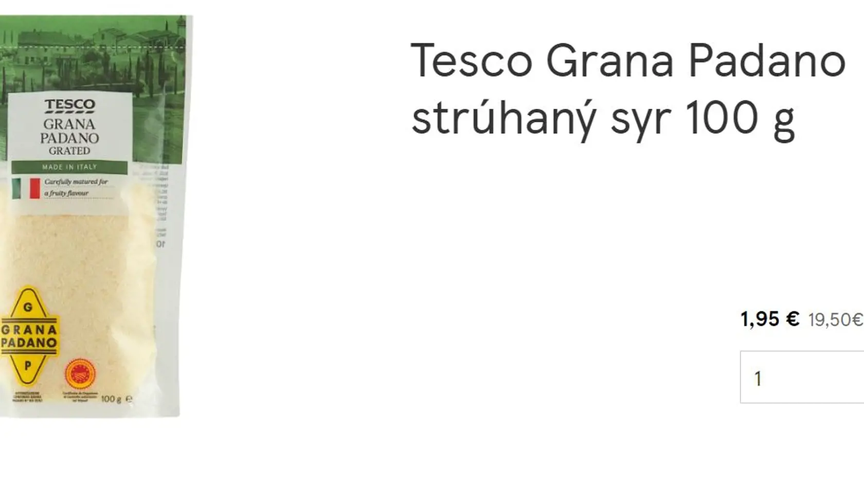 Náhodne sme sa pozreli na podobné produkty u nás. Strúhaný syr "parmezán"najlacnejší stojí 1,69 eur.