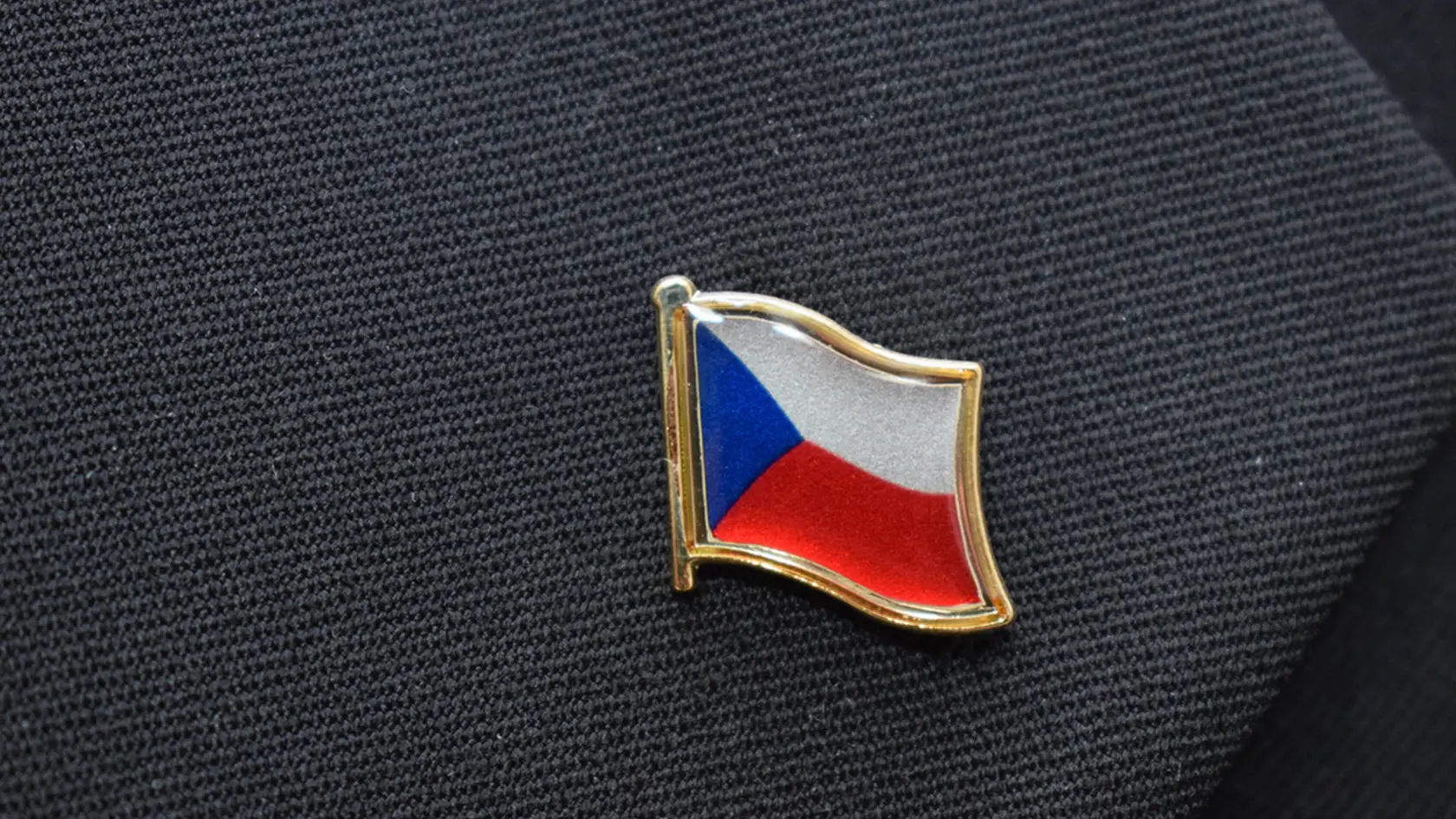 Lapel Pin - Czech Republic flag pinned on a suit