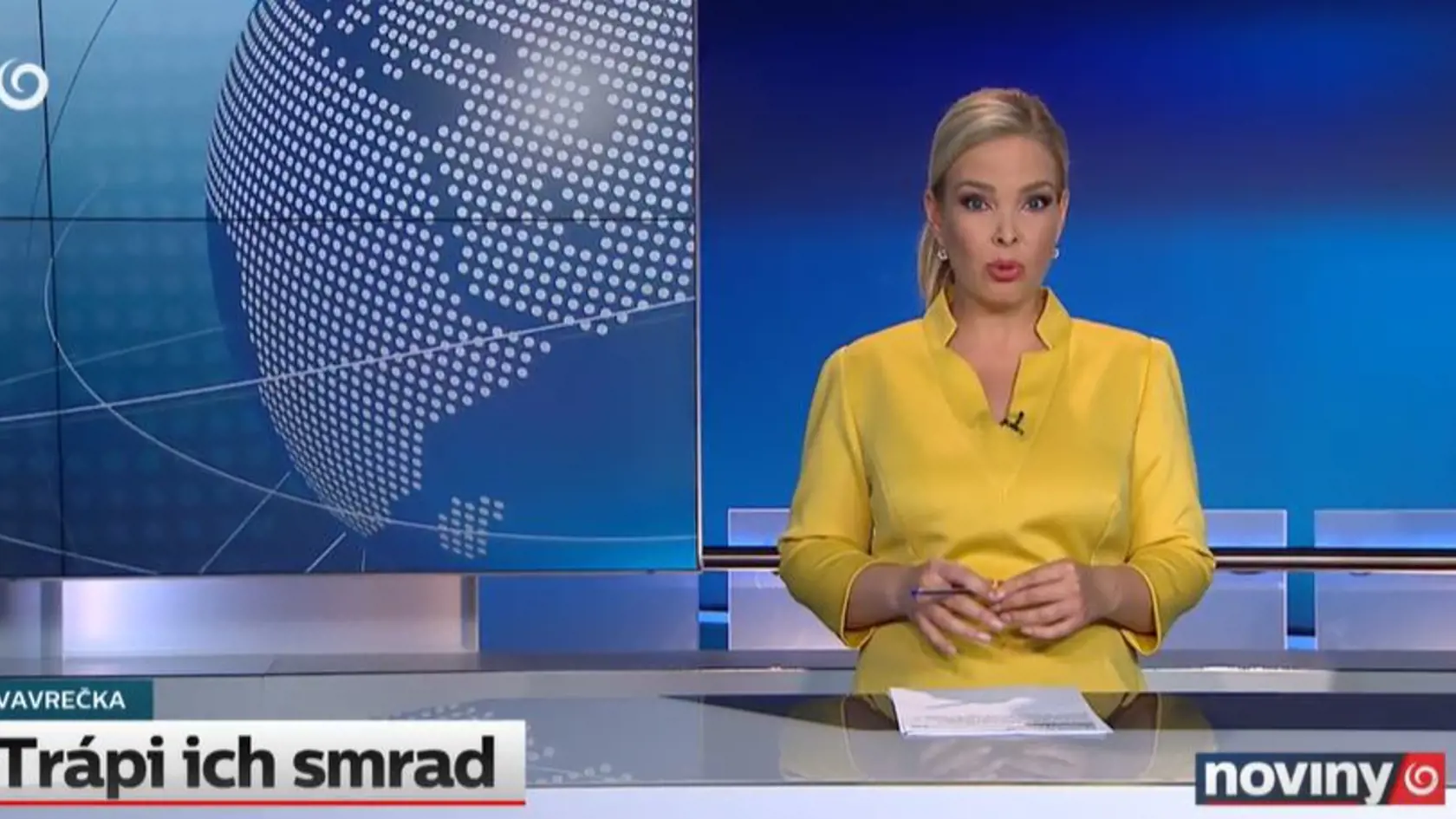 20. 10. 2022: Tehotná Lucia Barmošová počas moderovania správ na JOJ.