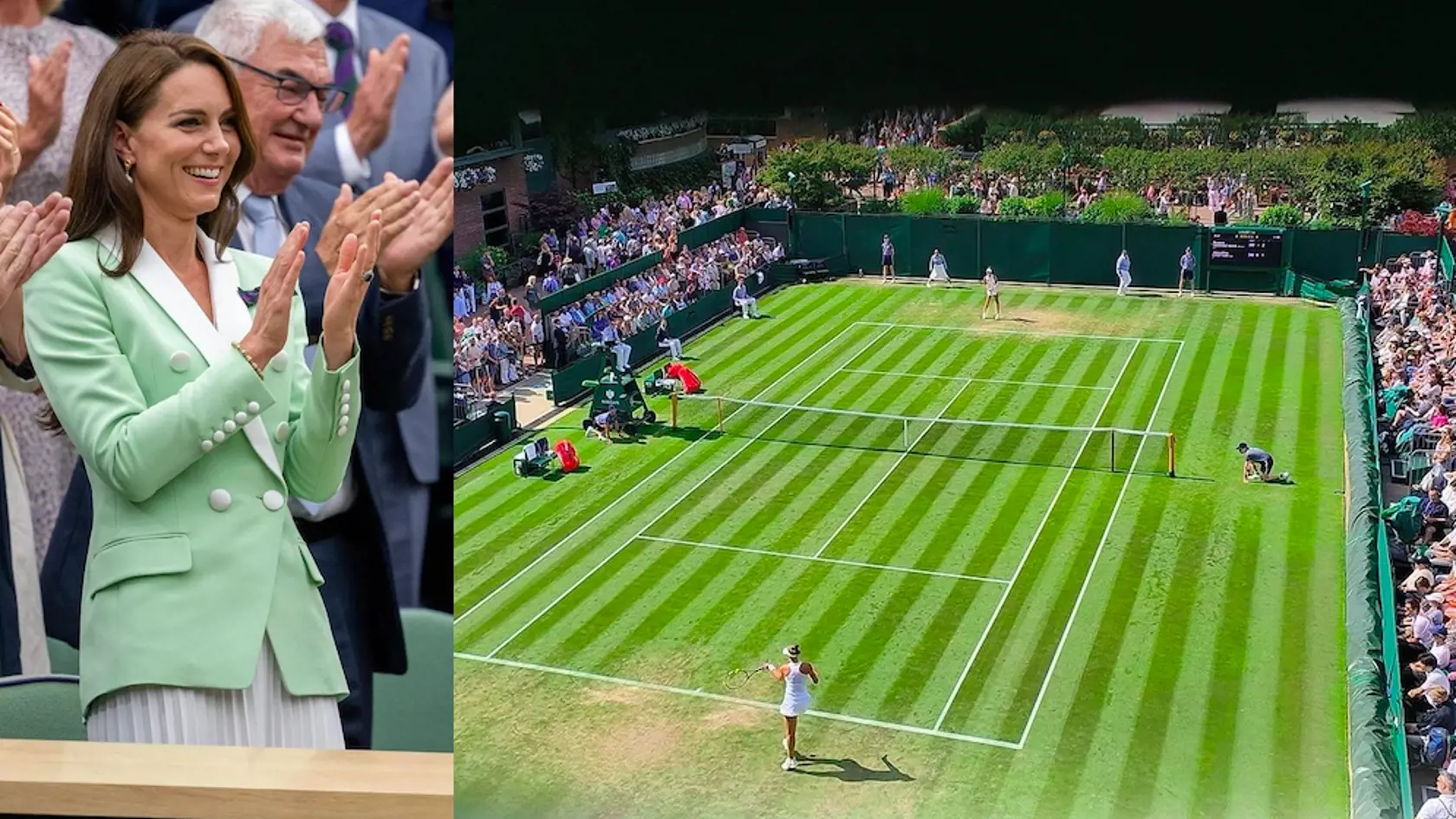 Koláž - Kate Middleton na Wimbledone