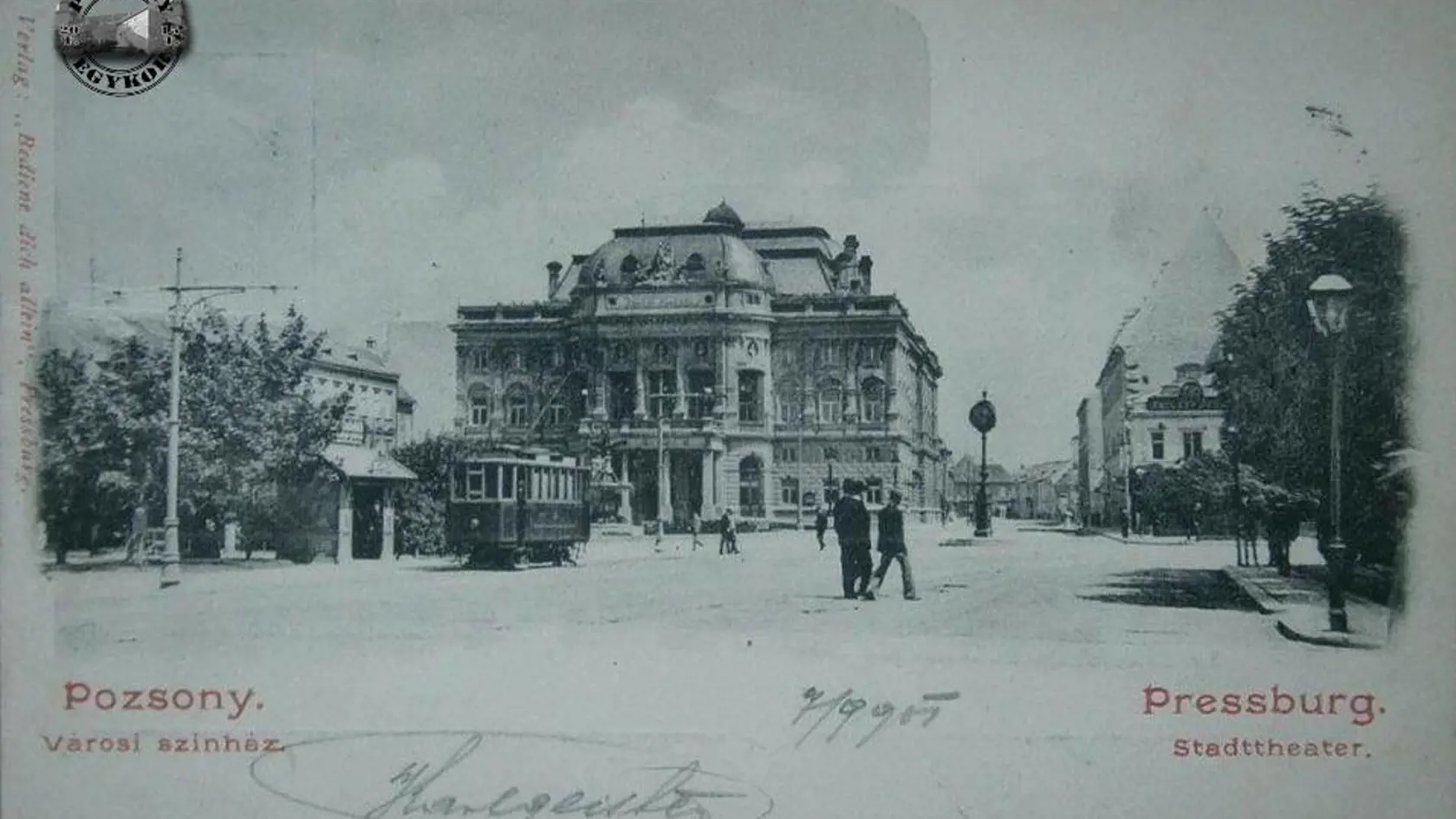 Historická budova Slovenského národného divadla v roku 1901.