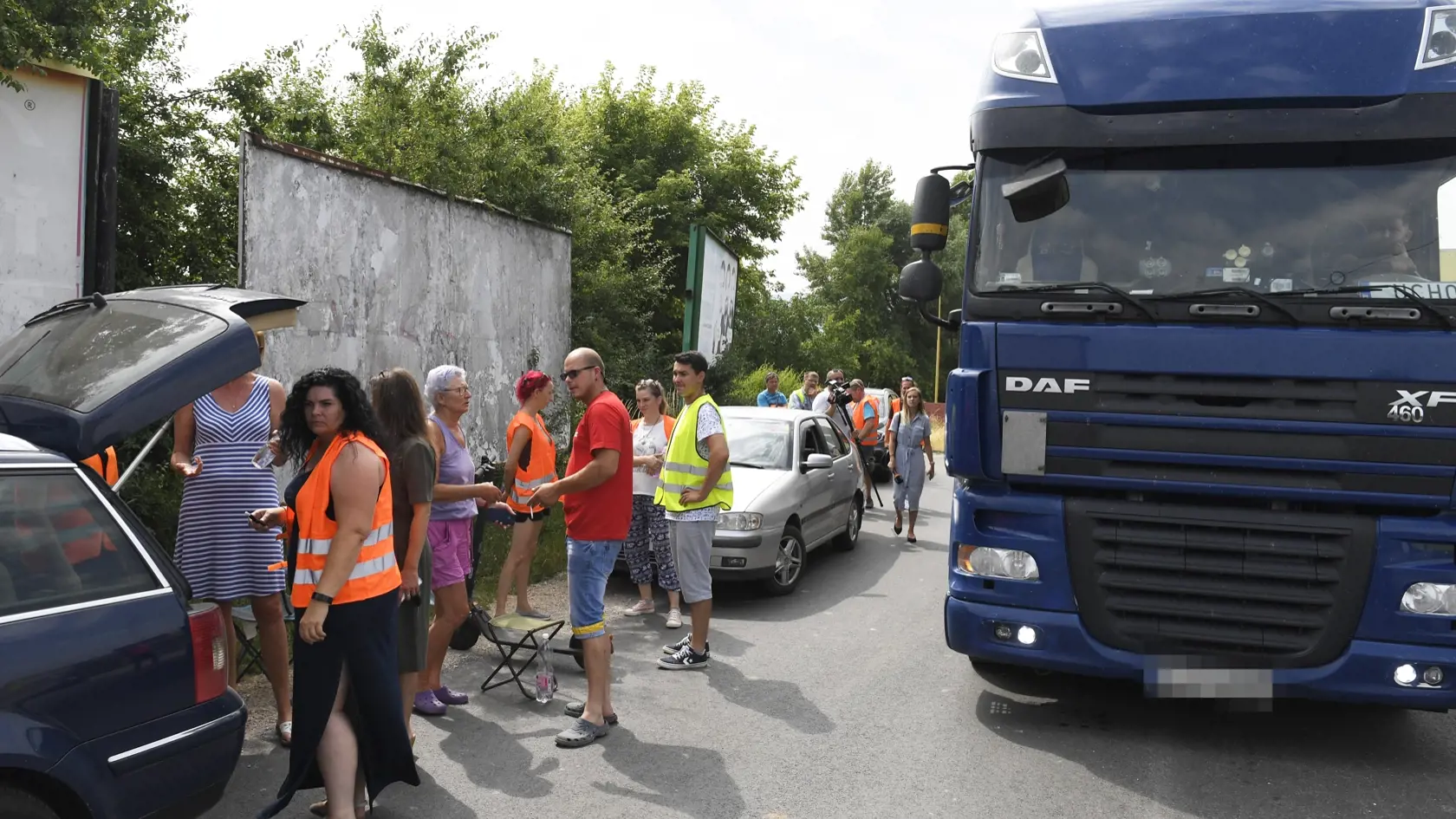 Na snímke protest na hraničnom priechode Milhosť -Tornyosnémeti 9. júla  2021. FOTO TASR - František Iván