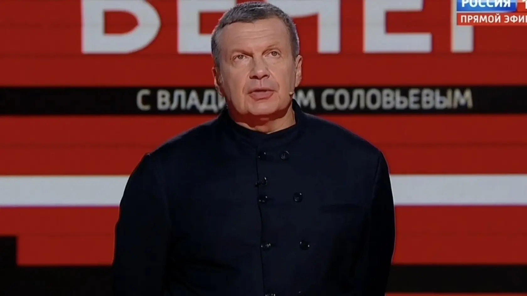 Ruský propagandista Vladimír Solovjov,