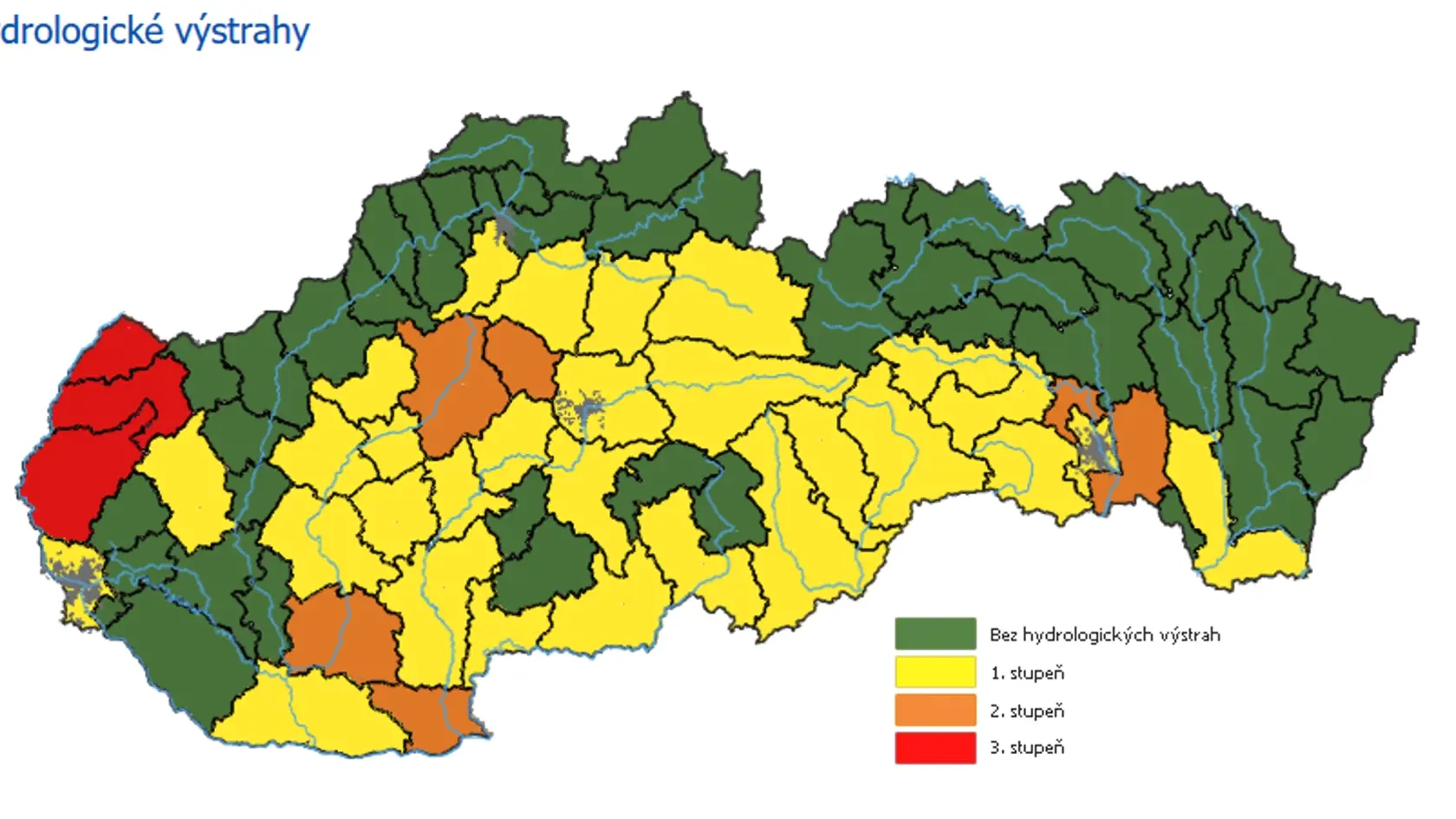 Na Záhorí v okresoch Skalica, Senica, Malacky a v okrese Nové Zámky hrozia naďalej povodne z trvalého dažďa. V týchto lokalitách platí hydrologická výstraha tretieho stupňa.