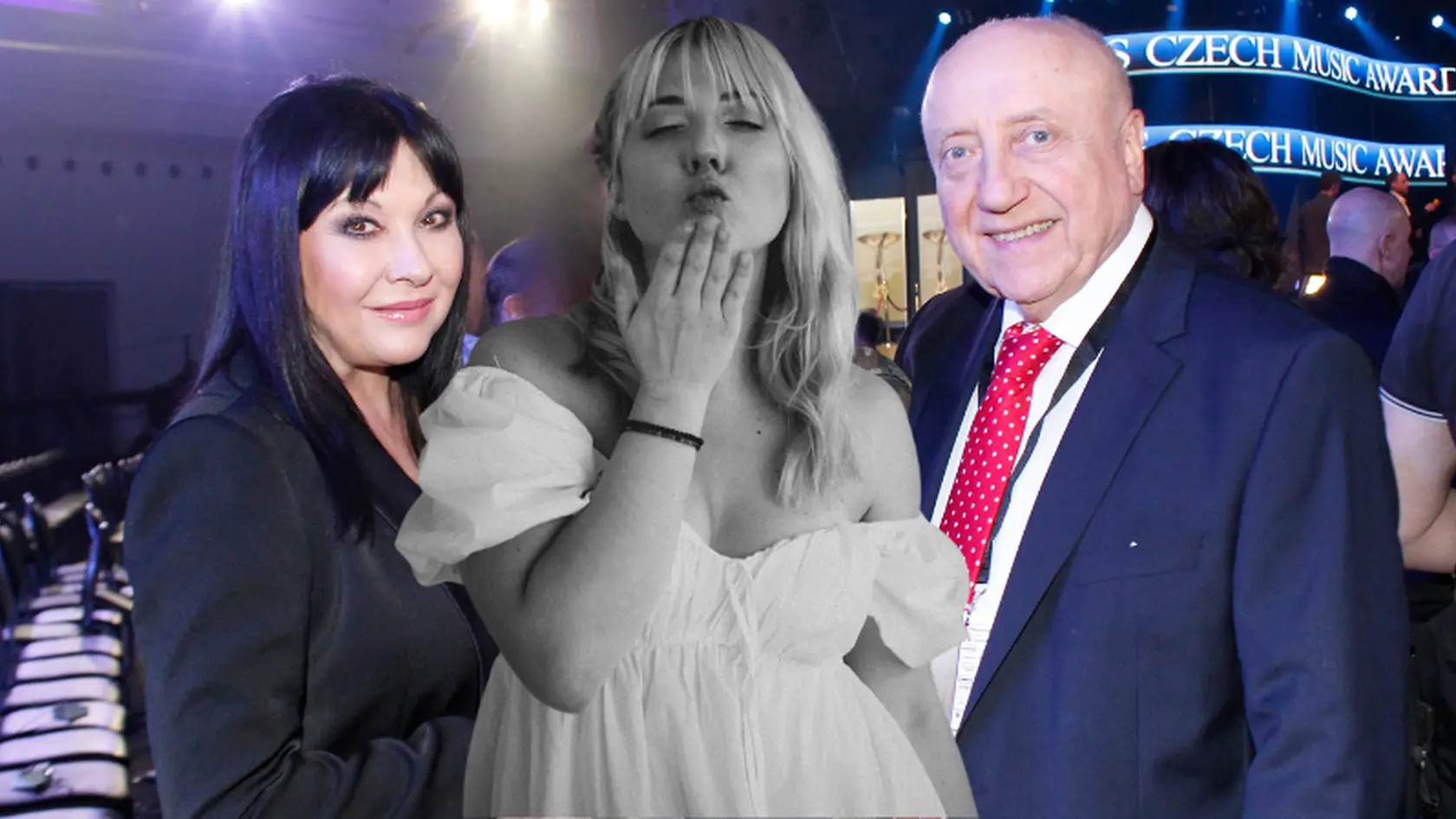 Anička Slováčková s rodičmi, Dádou Patrasovou a Felixom Slováčkom.