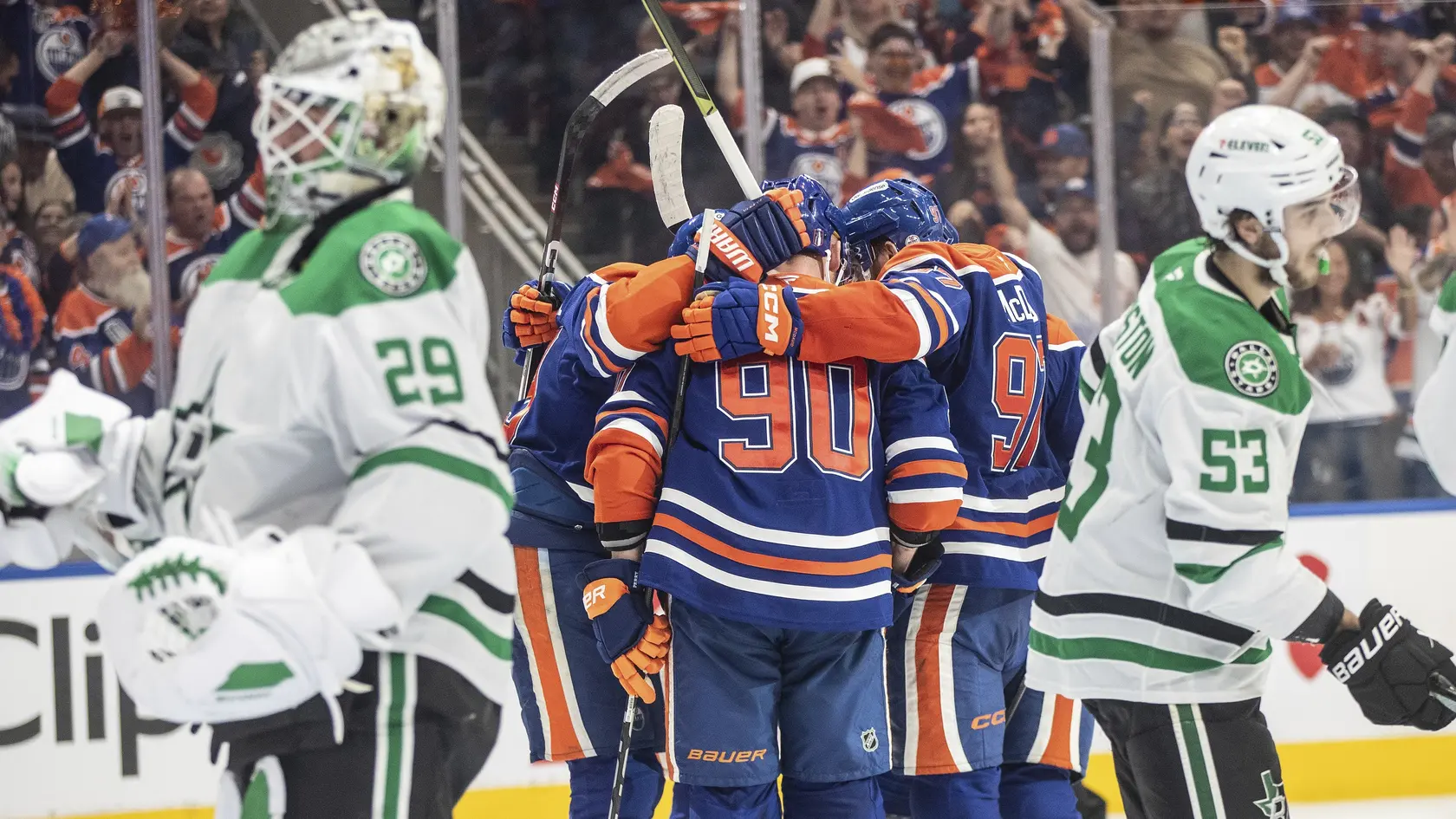 Radosť hráčov Edmonton Oilers