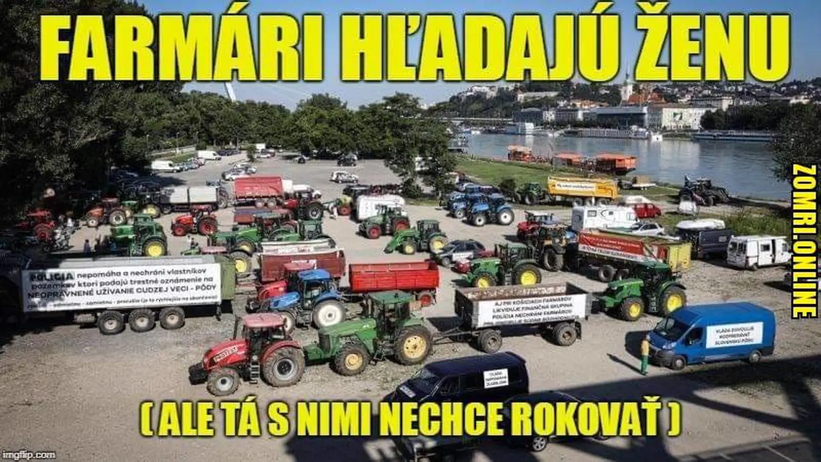 Zufalí farmári protestovali v Bratislave a chceli sa stretnúť s ministerkou Matečnou. Tá sa s nimi nestretla a ešte ich aj nahnevala. 