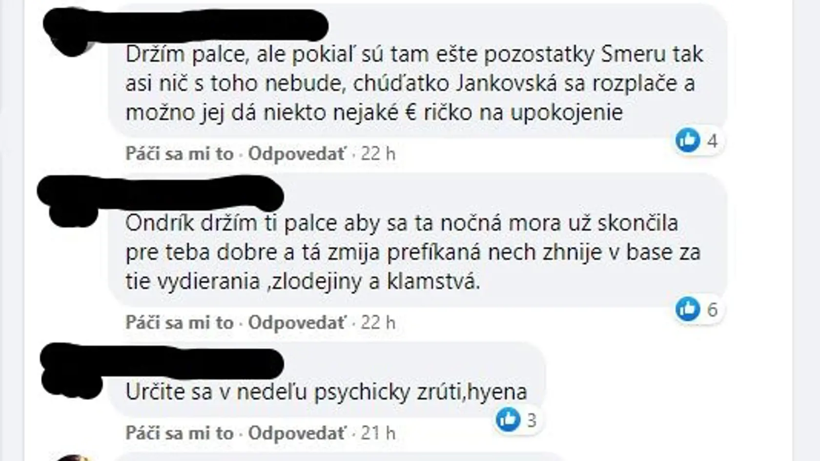 Fanúšikovia Ondreja Janíčeka ho na sociálnej sieti podporili a ostro sa pustili do Moniky Jankovskej (časť 4/6).