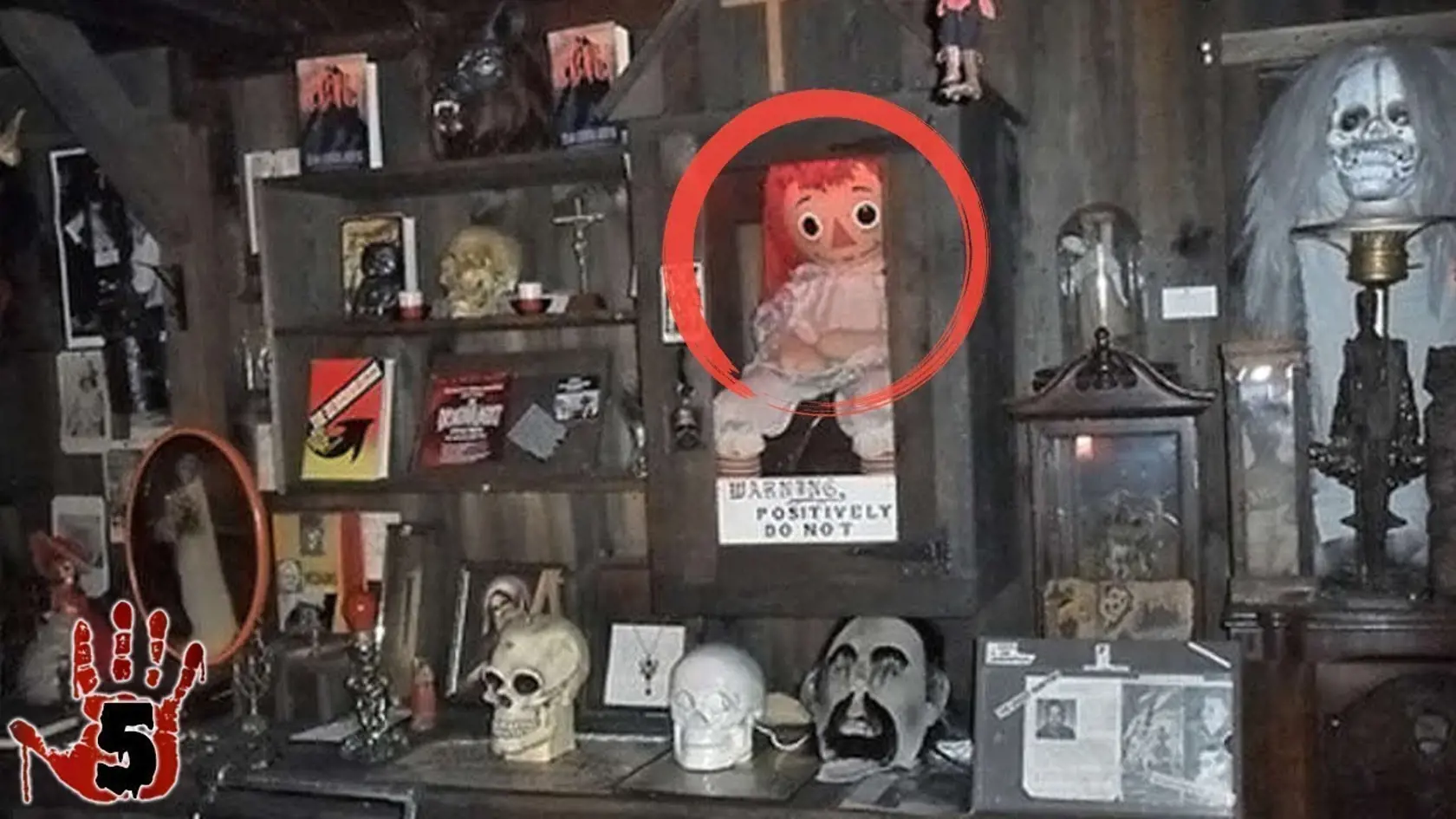 Annabelle sa nachádza v okultnom múzeu spolu s ďalšími predmetmi. Warrenovci ju uzamkli do sklenenej vitríny.