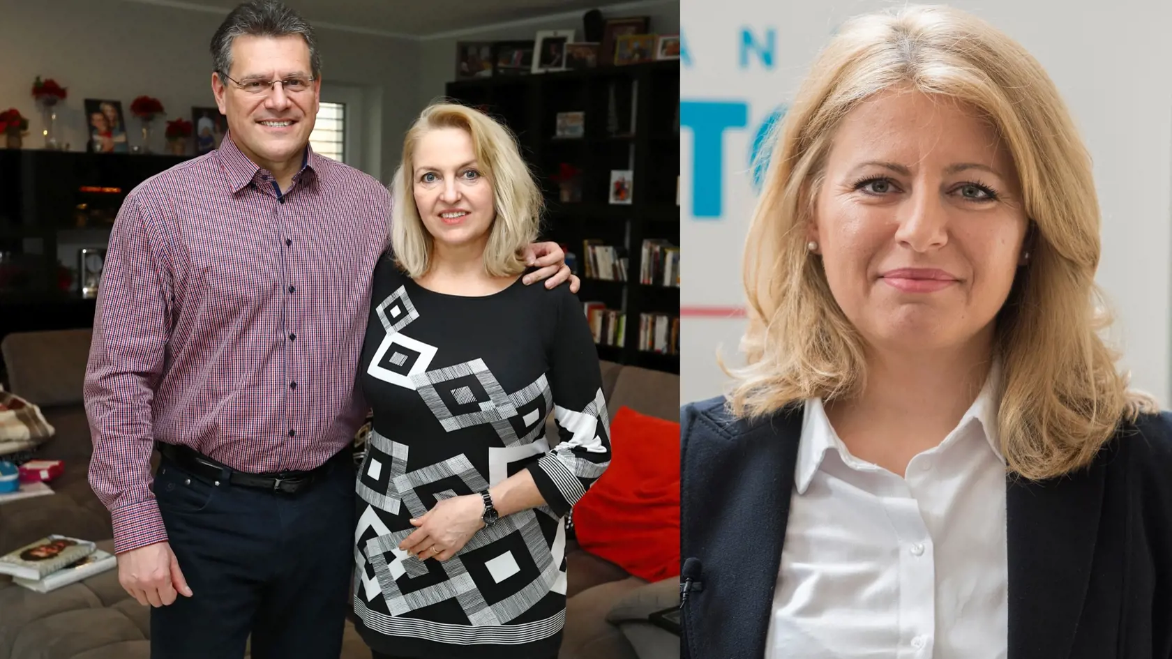 Manželia Šefčovičovci a Zuzana Čaputová.