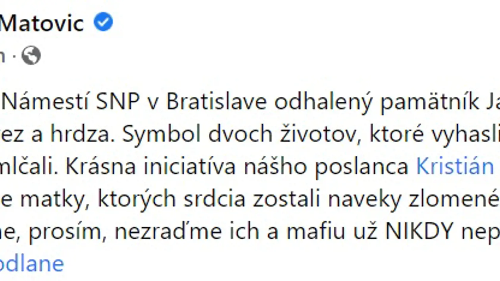 Igor Matovič apeluje na ľudí, aby "mafiu už nikdy nepustili k moci."