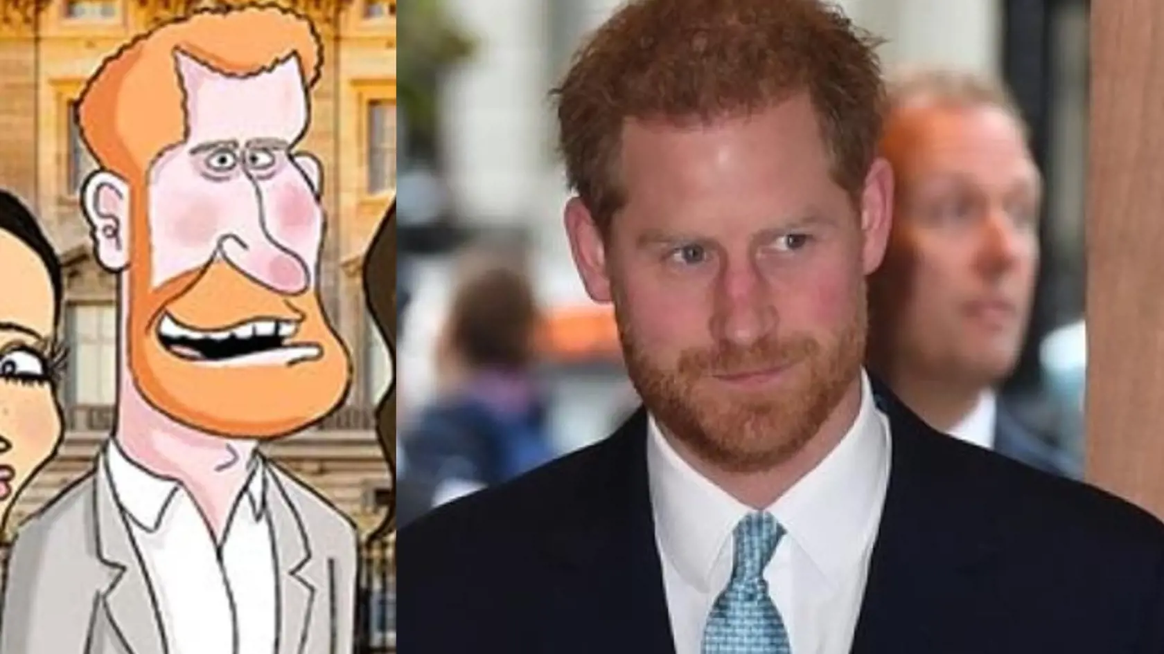 Princ Harry a jeho karikatúra.