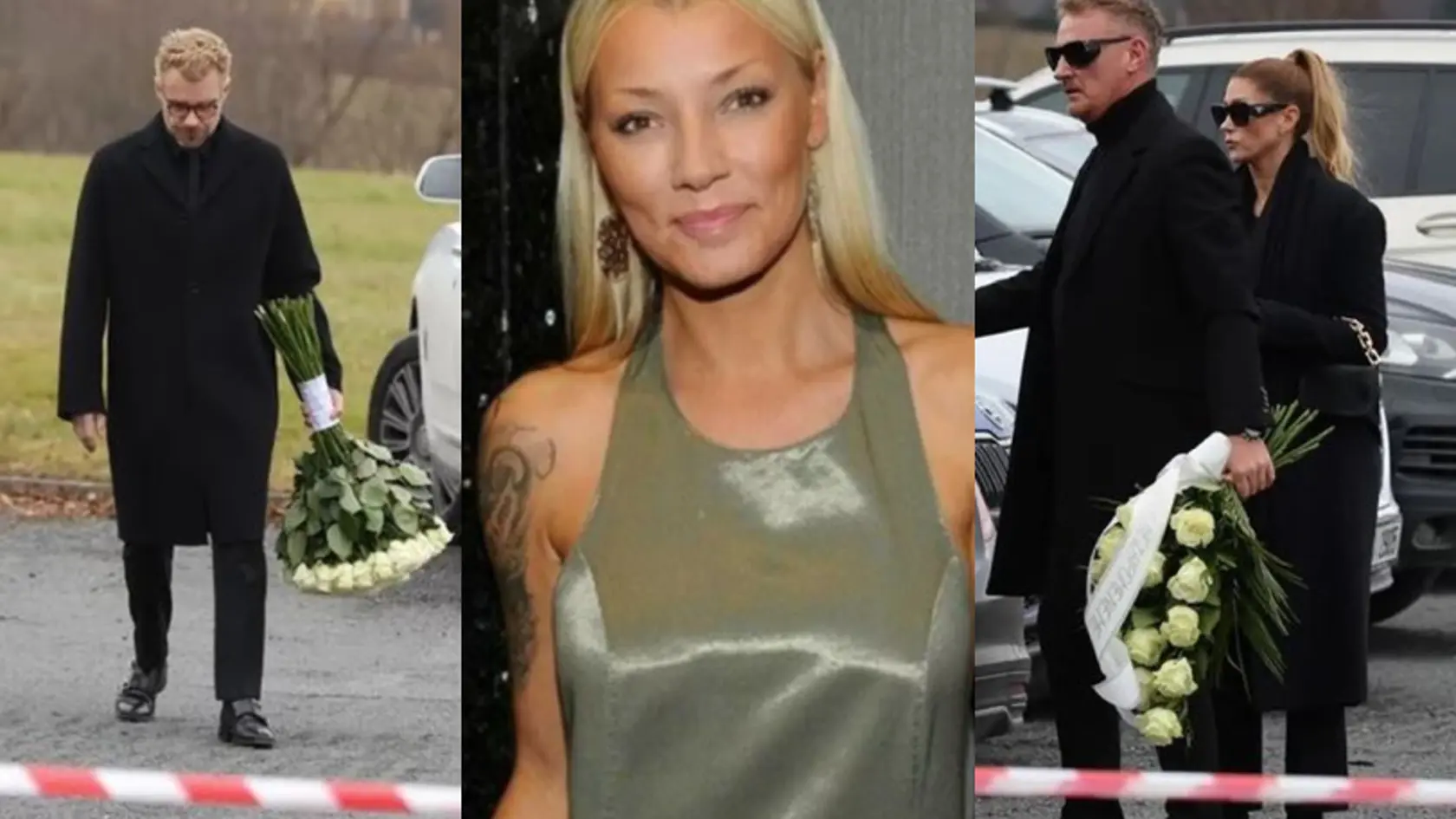 Pohreb speváčky Heleny Zeťovej (†44): Zdrvený Leoš Mareš s obrovskou kyticou a prišla aj speváčka Tereza Kerndlová s manželom. 