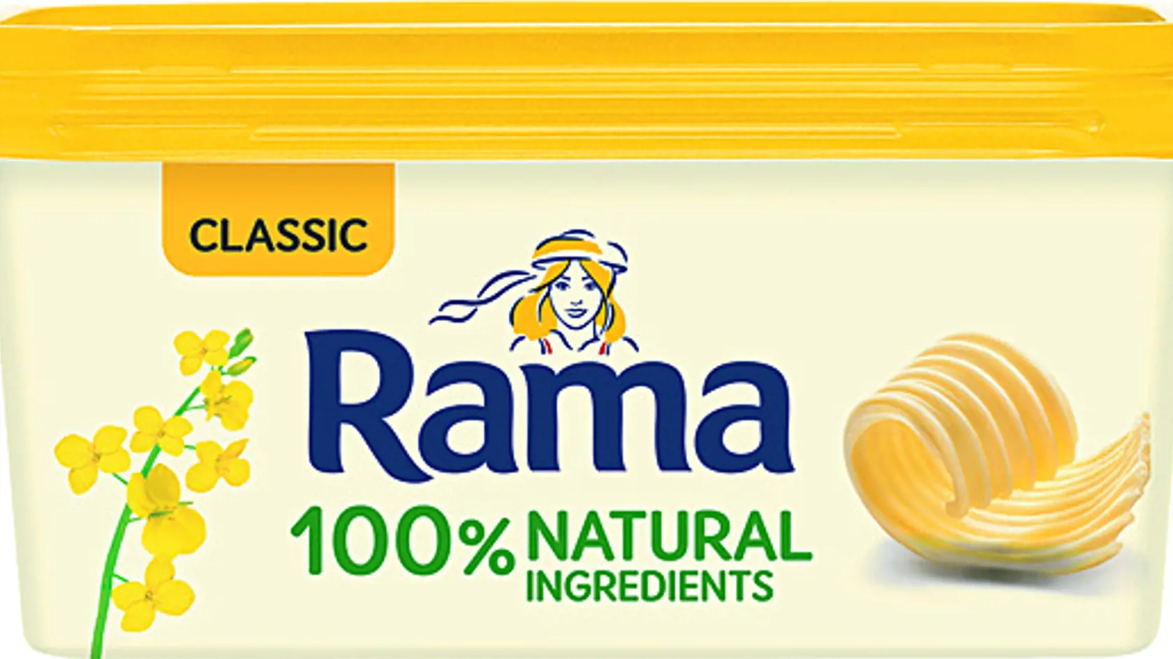 Rama natural 400 g, zľava 47 %, cena po zľave 1,79 eura.