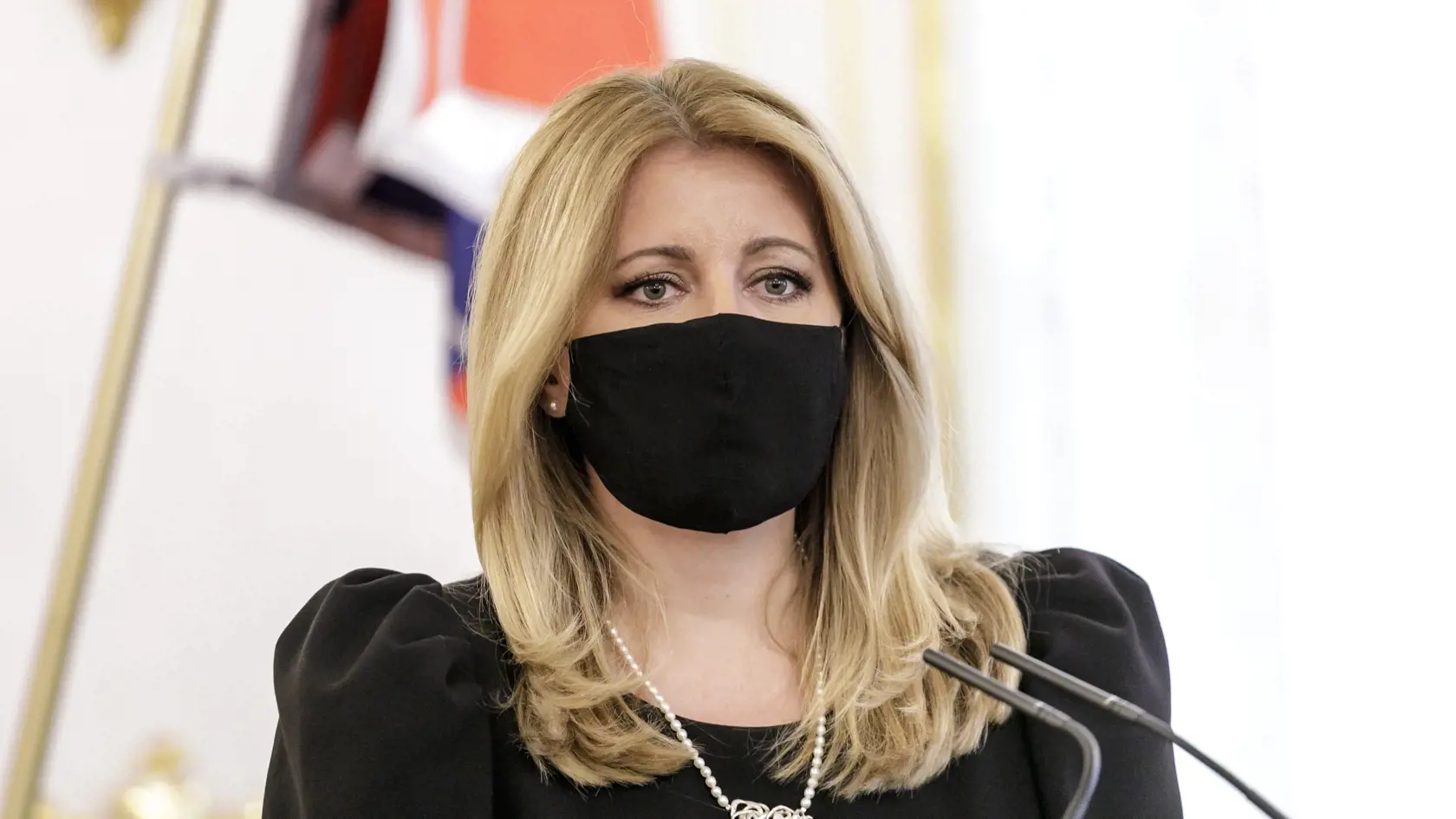 Na snímke prezidentka SR Zuzana Čaputová počas tlačovej konferencie po skončení 130. zasadnutia Bezpečnostnej rady vlády SR 20. októbra 2020 v Bratislave. FOTO TASR - Dano Veselský