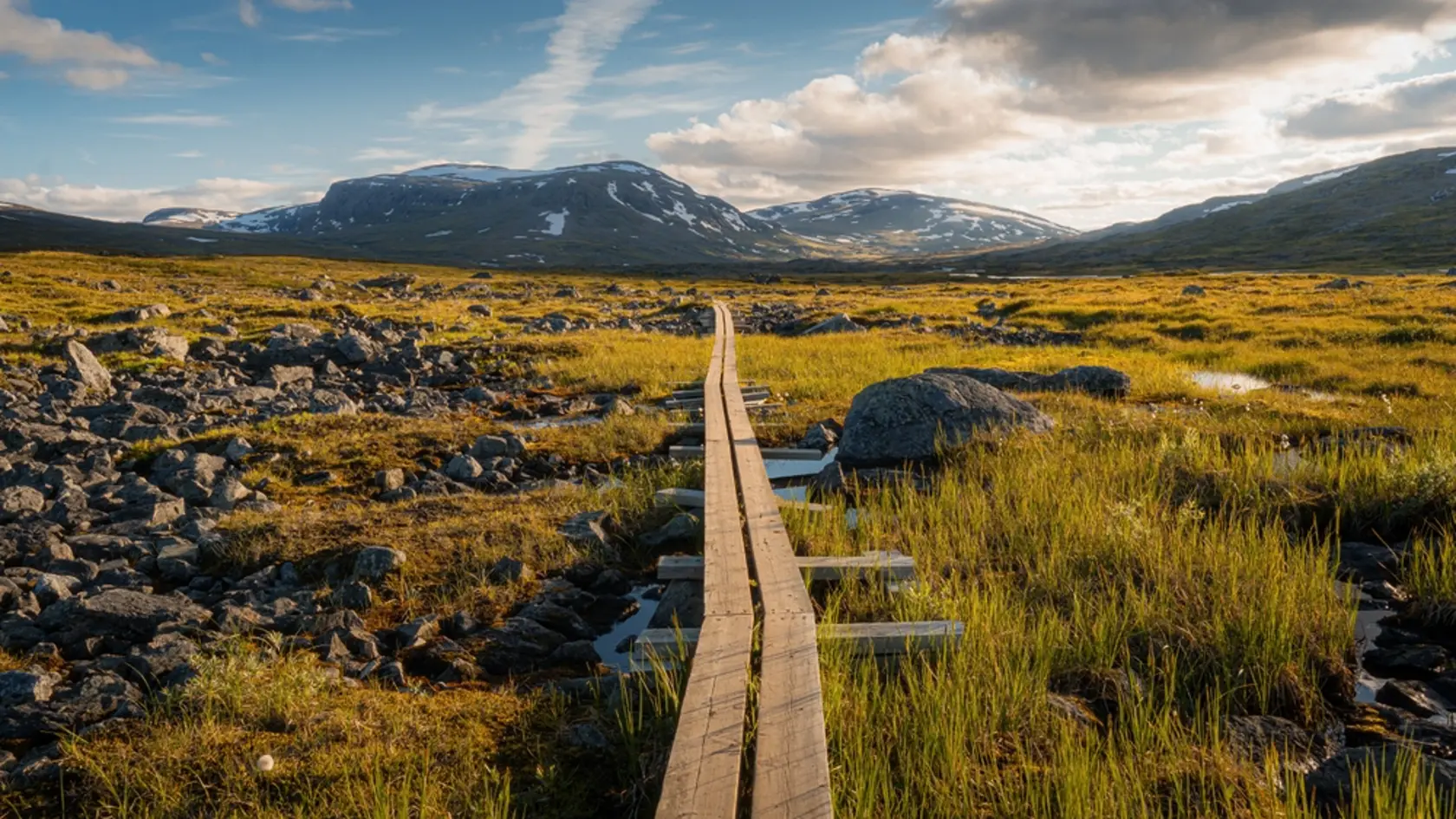 Hiking,Trail,Kungsleden,Swedish,Lapland,Wooden,Path
