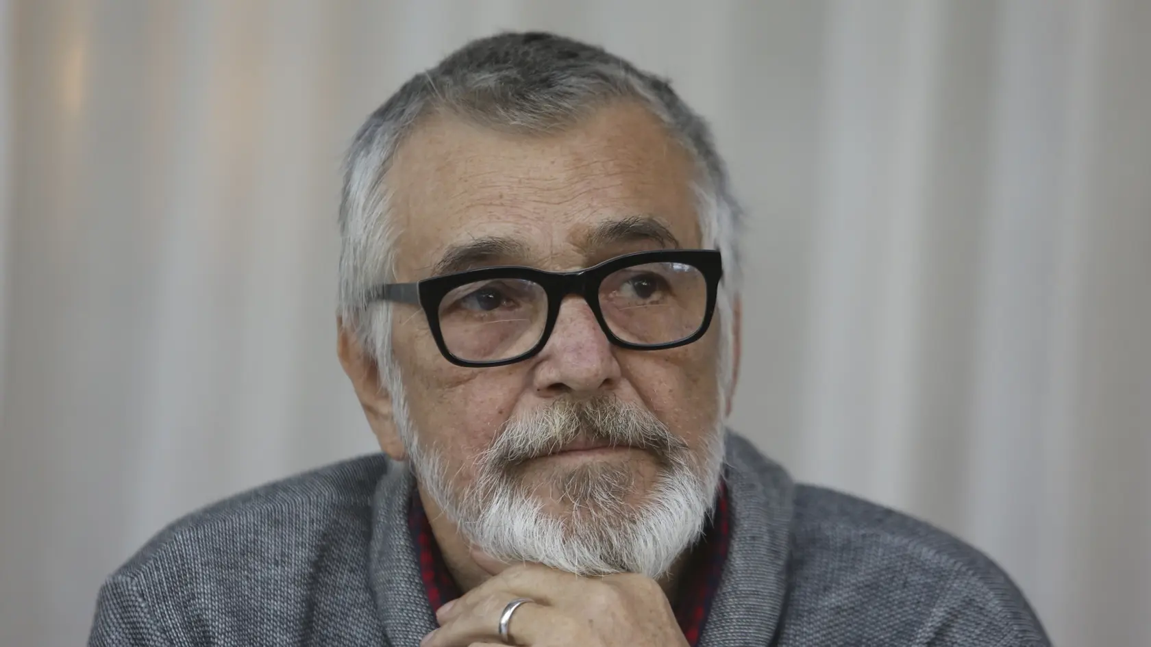 Tlacova beseda k premiere ceskeho filmu Teorie tigra
Na obr.: hlavny predstavitel Jiri Bartoska