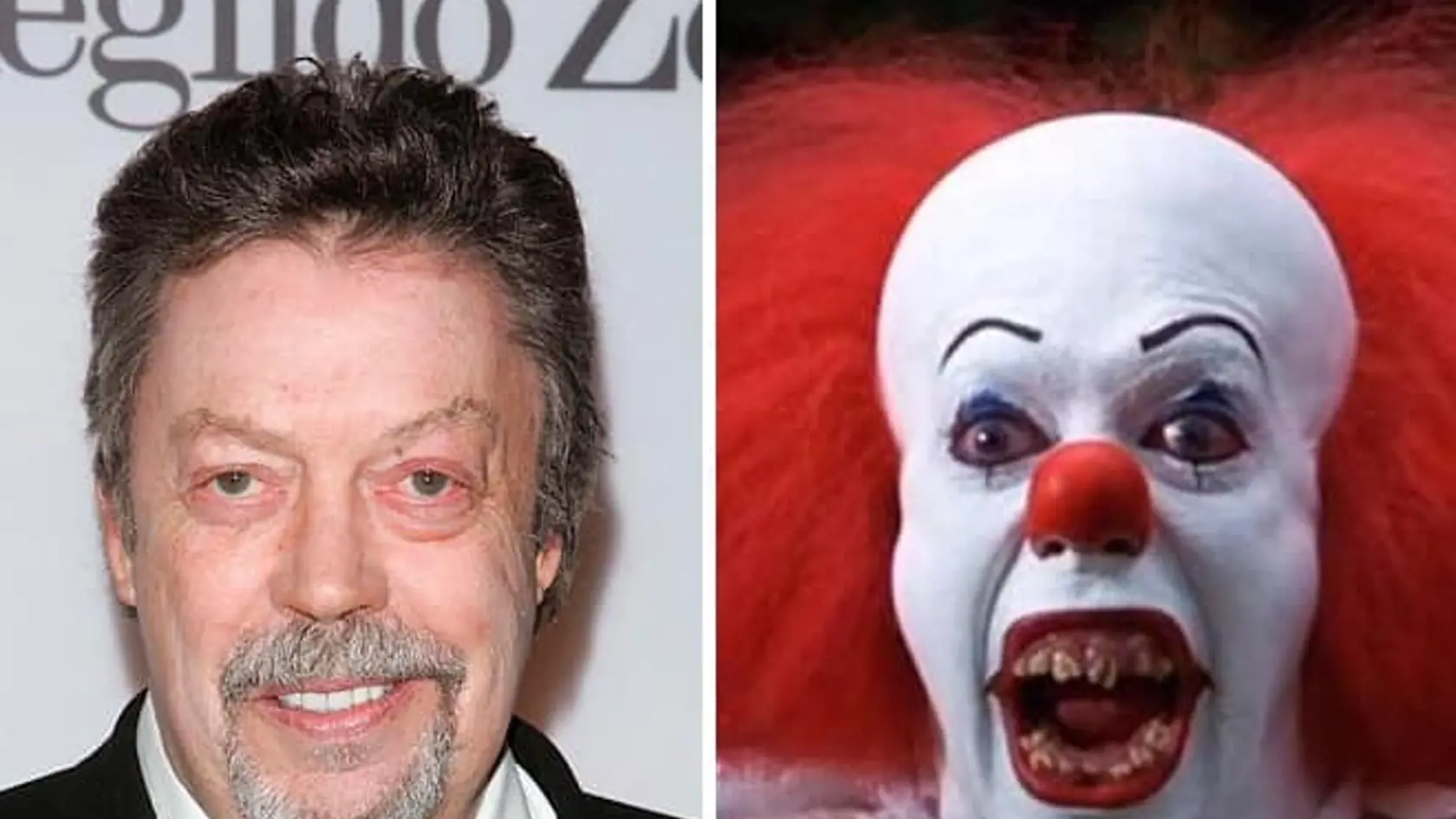 Tim Curry ako Pennywise.