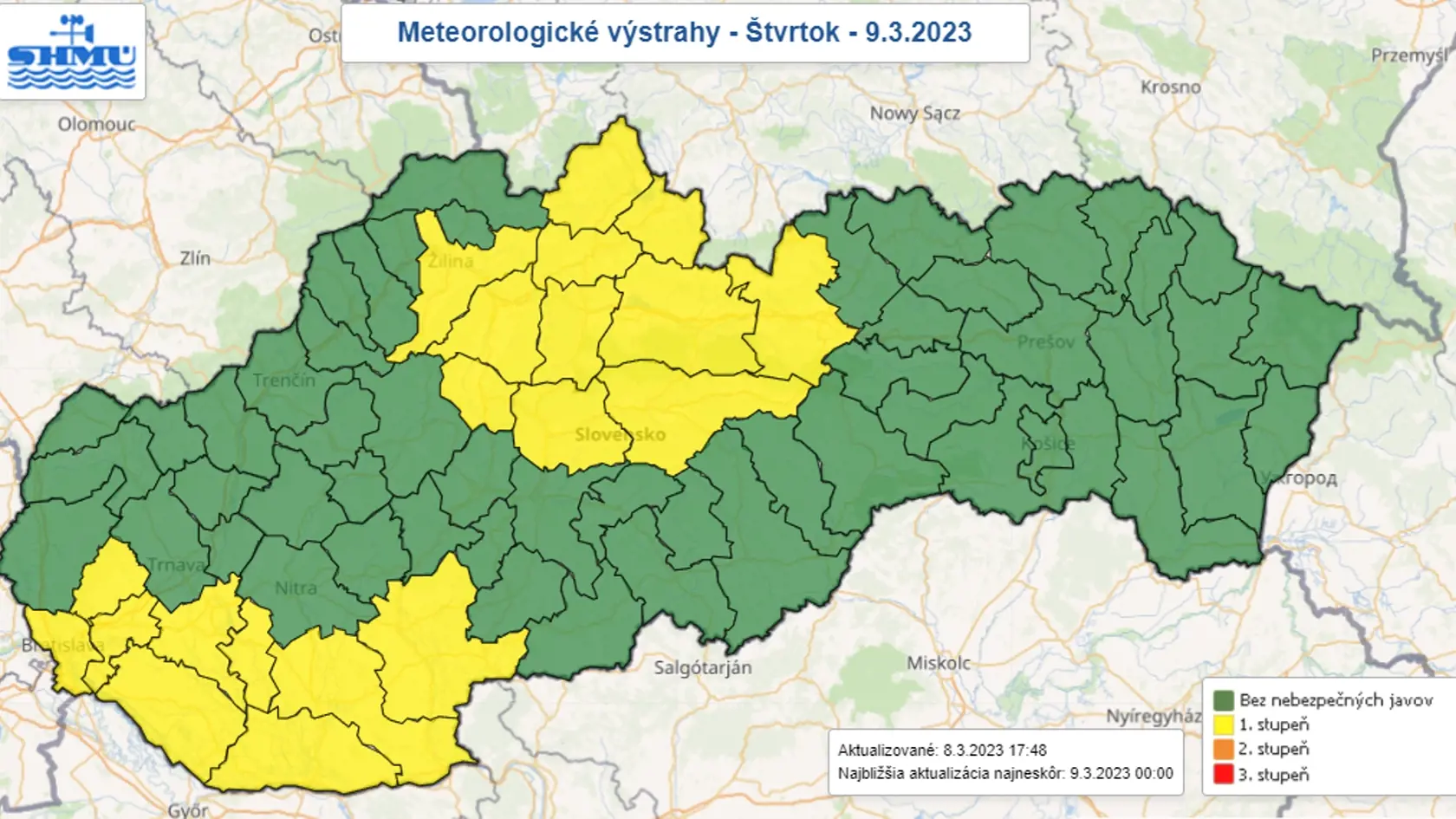 Na horách môže byť víchrica, vo štvrtok silnejšie zafúka aj na juhu.