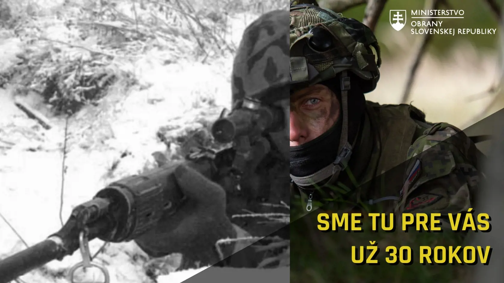 Ministerstvo obrany touto fotografiou pripomenulo, že občanom slúži naša armáda v novodobej histórii Slovenska už tri dekády.