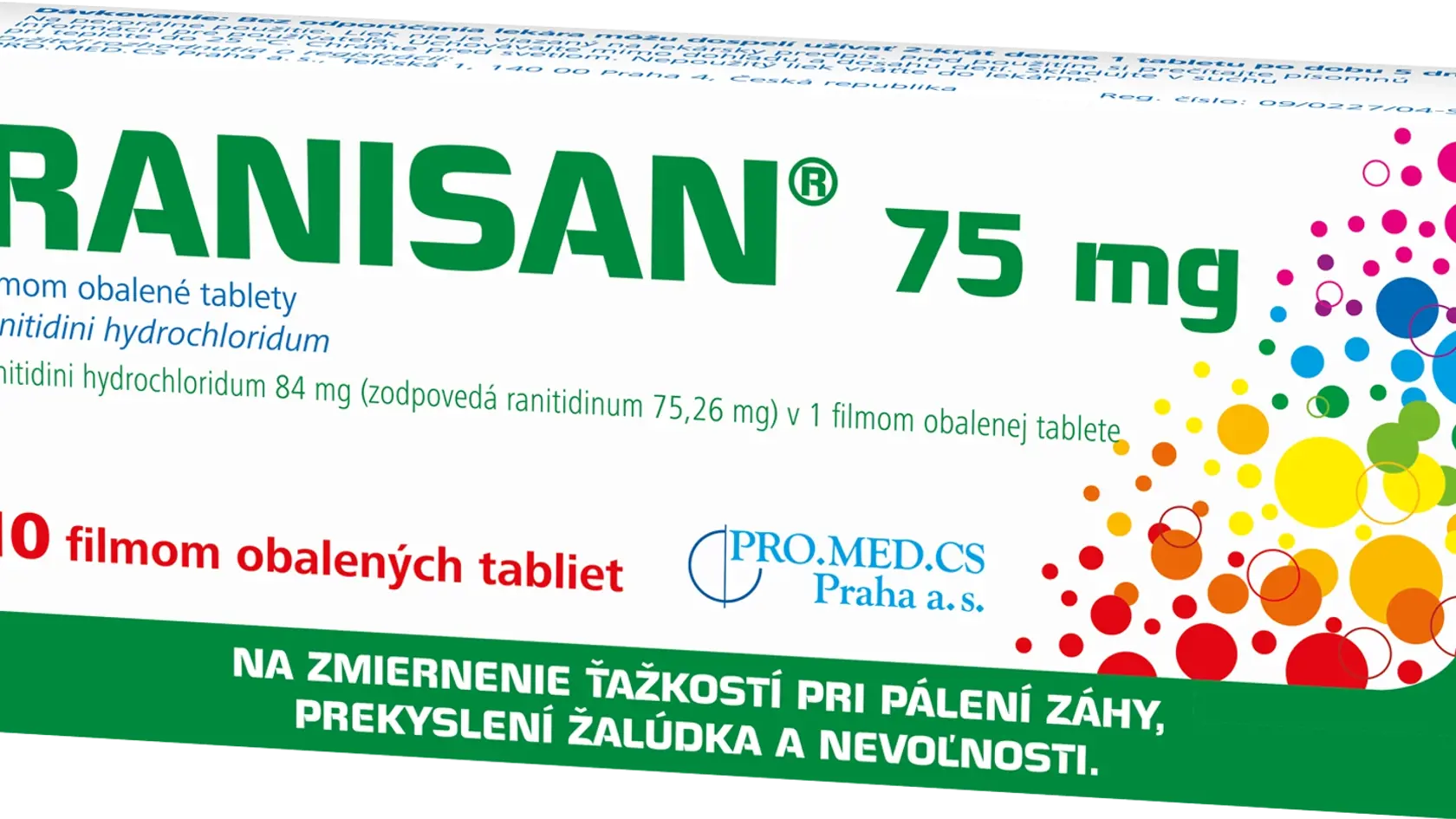 Štátny ústav pre kontrolu liečiv (ŠÚKL) informuje o pozastavení výdaja všetkých šarží liekov RANISAN 150 mg, tbl flm 30x150 mg (blis.Al/Al), kód ŠÚKL 96056 a RANISAN 75 mg, tbl flm 10x75 mg (blis.Al/Al), kód ŠÚKL 58292. Ilustračné foto