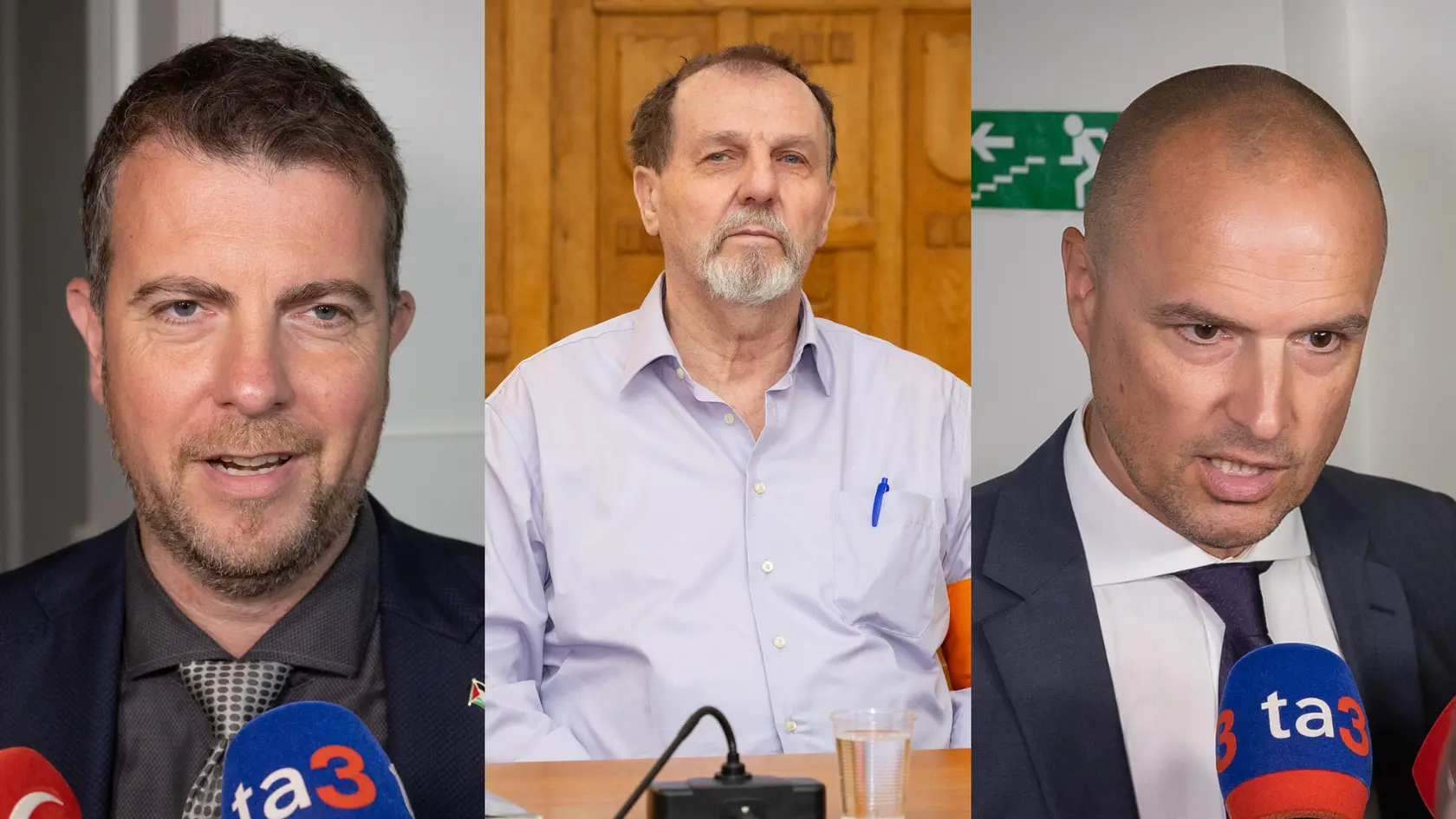 Obhajca Cintulu Namir Alyasry (vľavo), Juraj Cintula a advokár premiéra David Lindtner