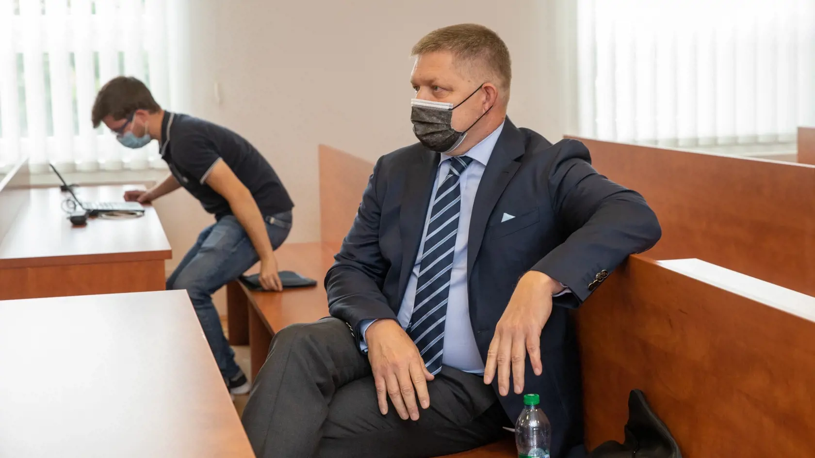 Na snímke je Predseda strany strany SMER- sociálna demokracia Robert Fico ktorý prišiel na hlavné pojednávanie s bývalým špeciálnym prokurátorom Dušanom Kováčikom. Fico na pojednávanie prišiel ako verejnosť.