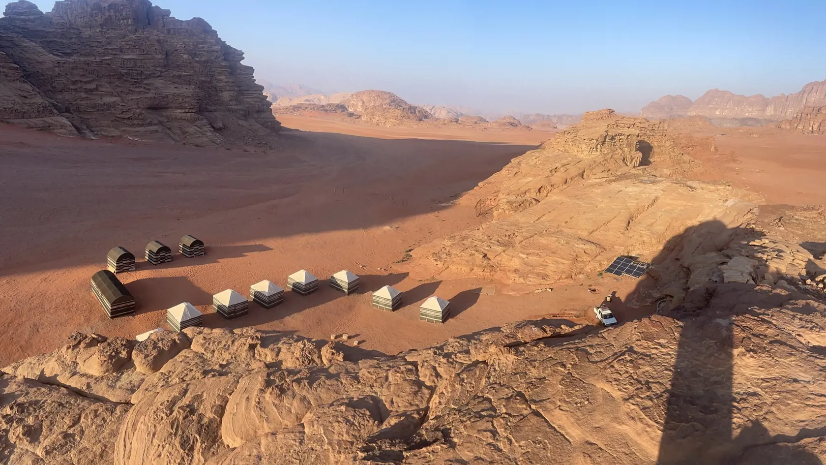 Um Sabadah camp v jordánskej púšti Wadi Rum