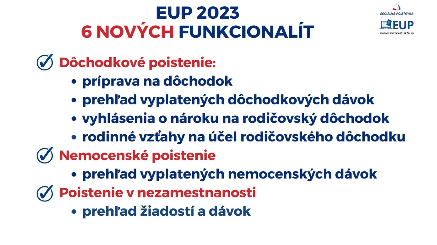6 noviniek prináša Sociálna poisťovňa.