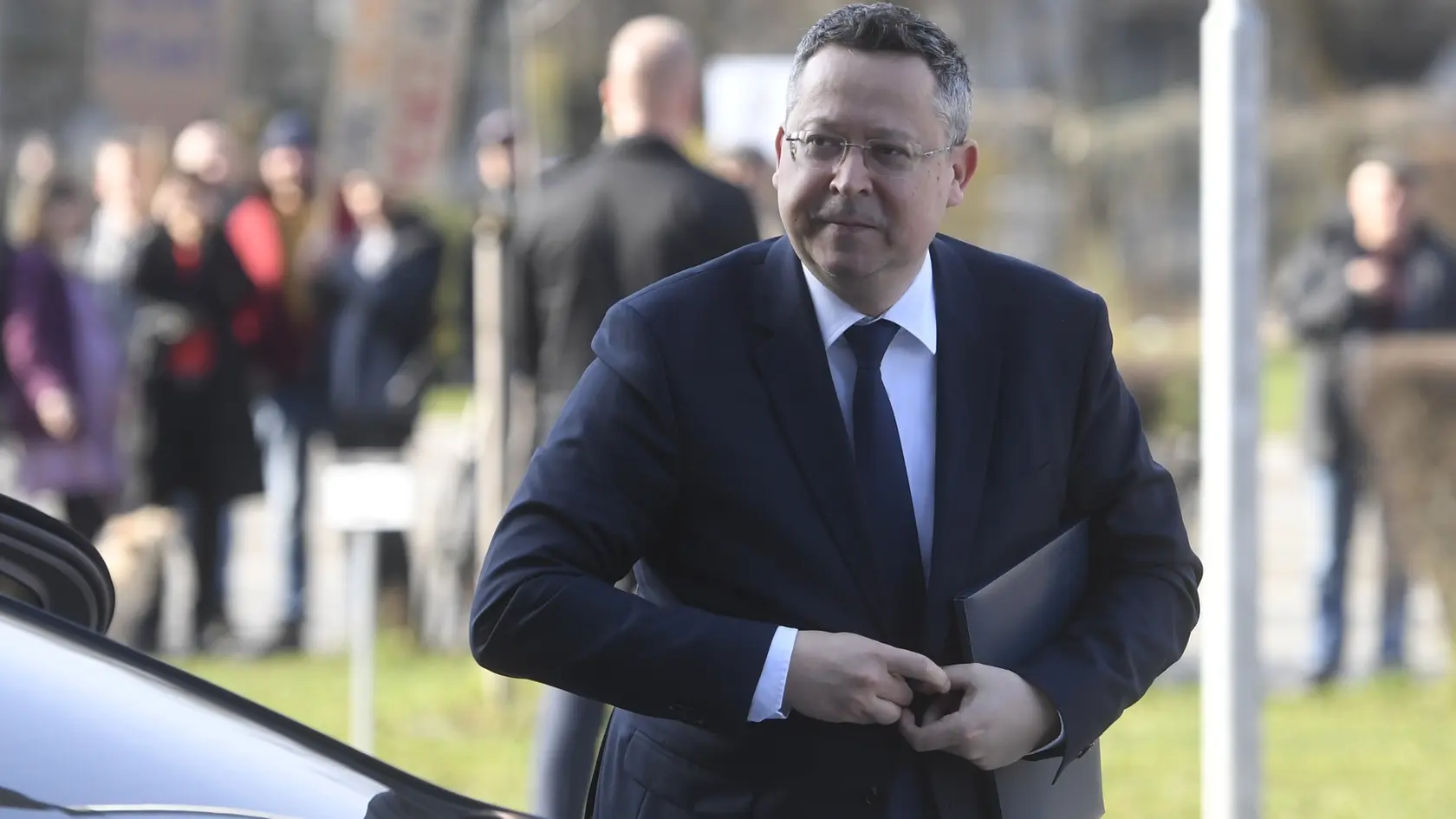 Na snímke minister financií SR Ladislav Kamenický  (Smer-SD) prichádza na výjazdové rokovanie vlády SR do Univerzitného vedeckého parku Technicom v Košiciach 28. februára 2024. Témou rokovania je budúcnosť automobilového priemyslu na Slovensku. 