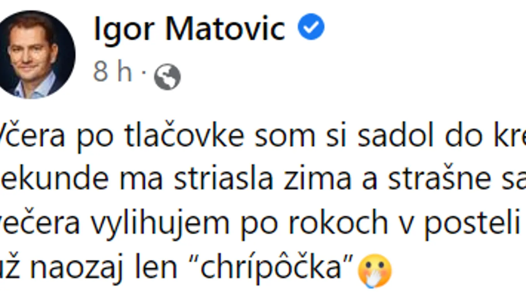 Igor Matovič je pozitívny na koronavírus.
