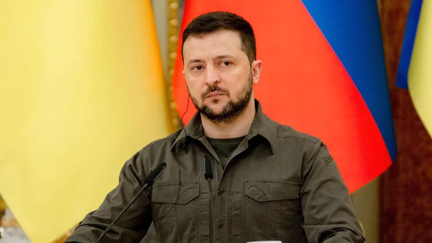 Ukrajinský prezident Volodymyr Zelenskyj počas návštevy prezidentky SR Zuzany Čaputovej na Ukrajine 31. mája 2022.