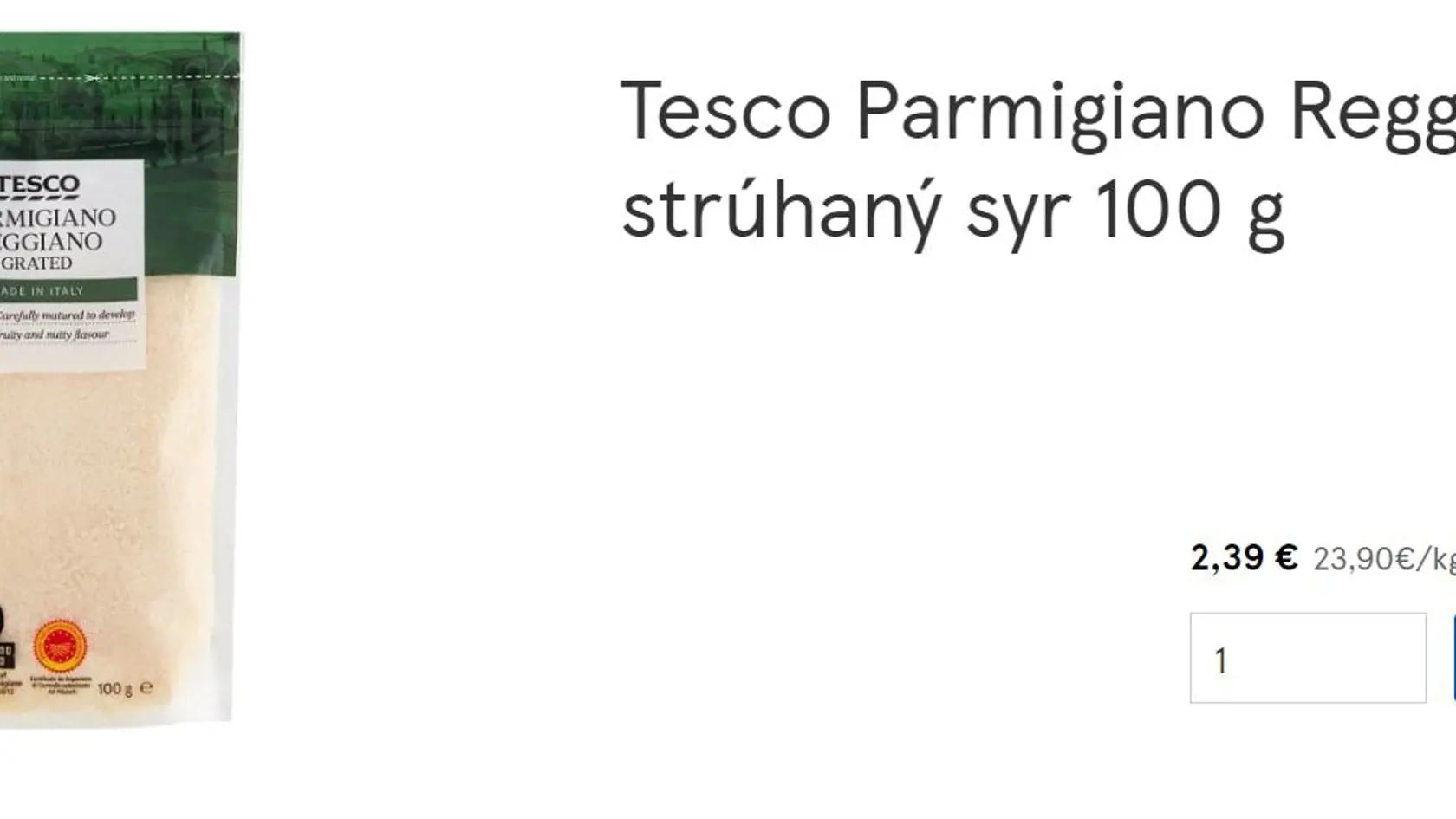 Náhodne sme sa pozreli na podobné produkty u nás. Strúhaný syr "parmezán"najlacnejší stojí 1,69 eur.