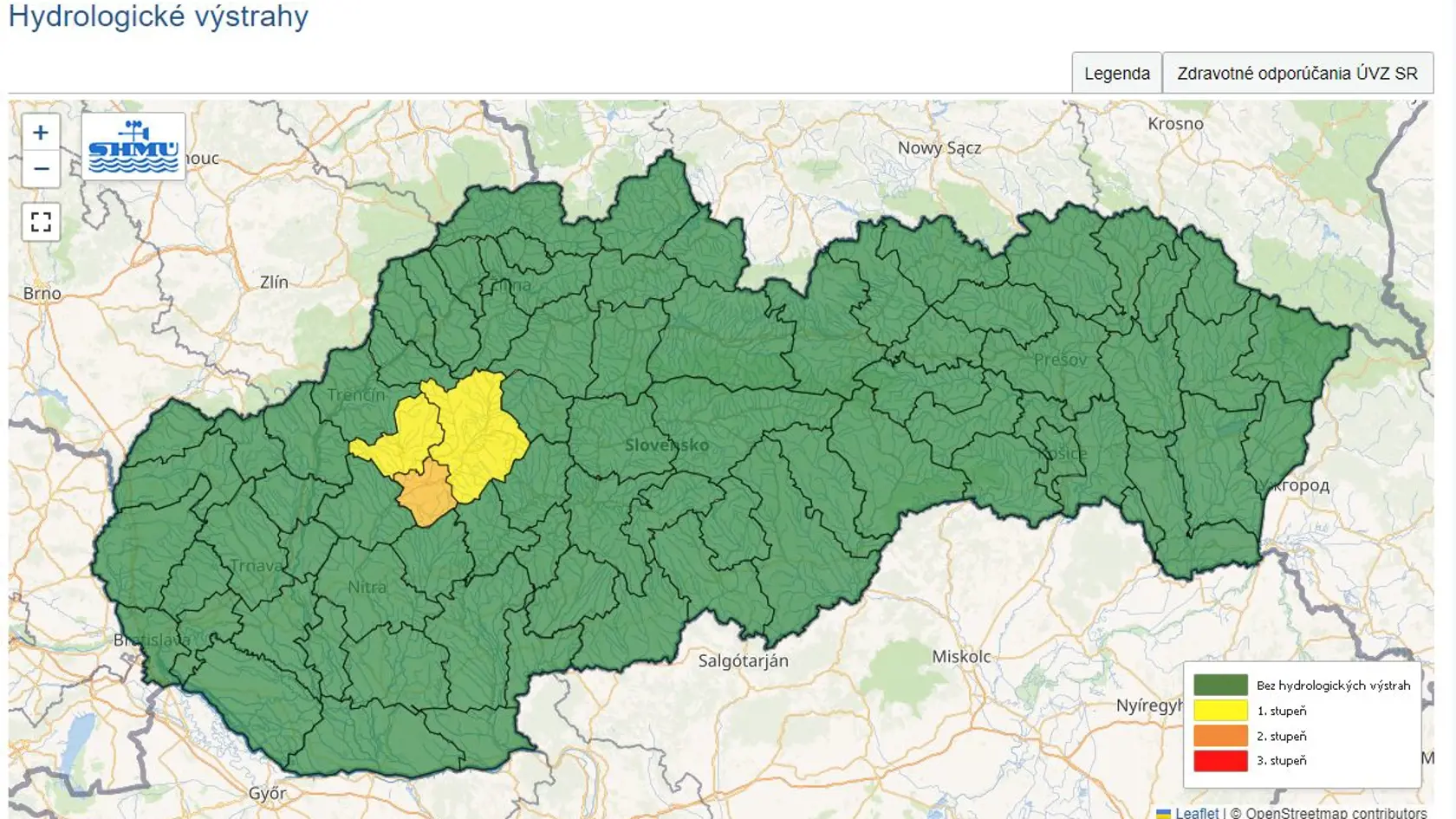 V súvislosti s možnou prívalovou povodňou platí v okrese Partizánske tretí stupeň hydrologickej výstrahy.