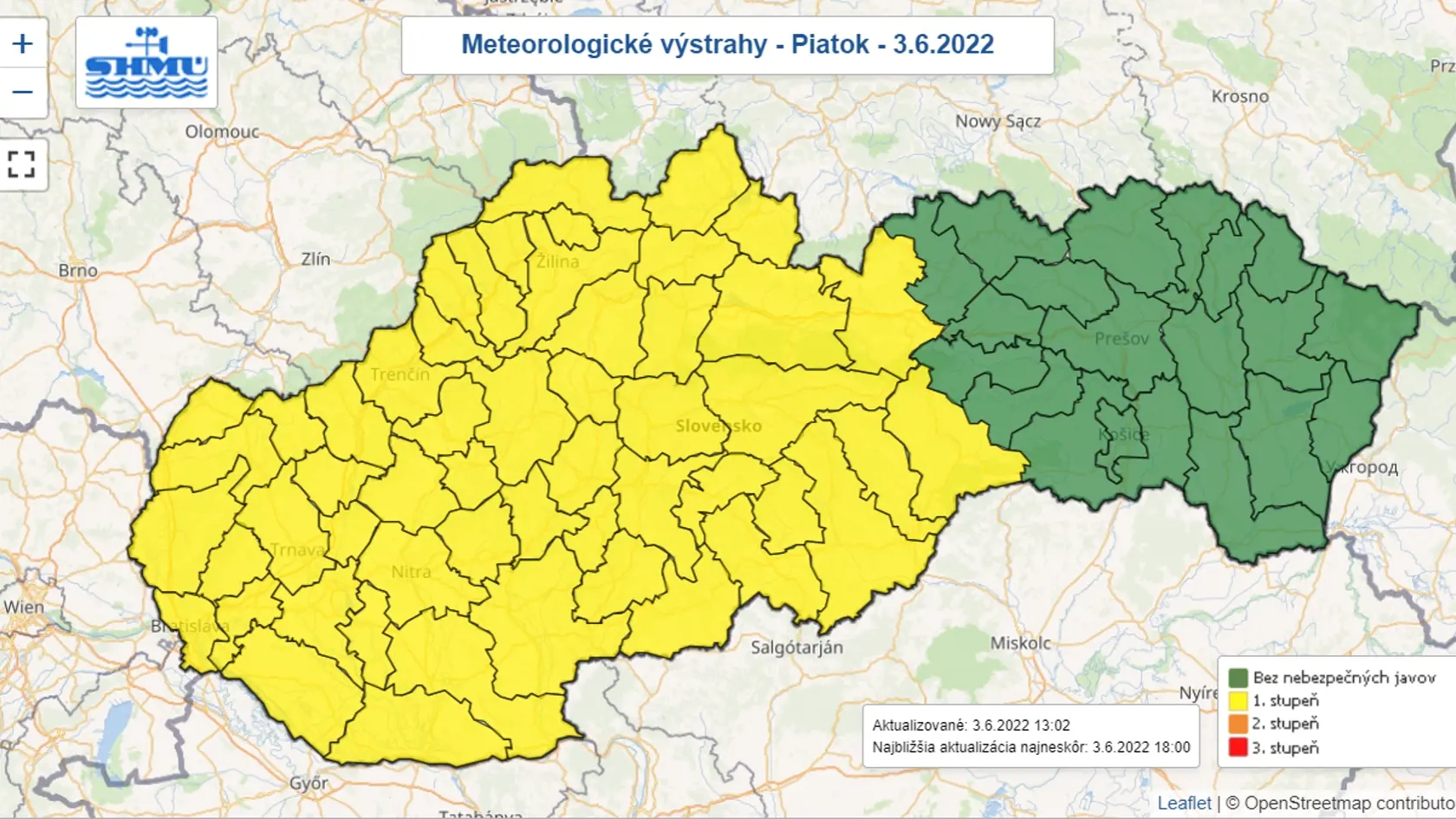 V piatok hrozia búrky takmer na celom území Slovenska.