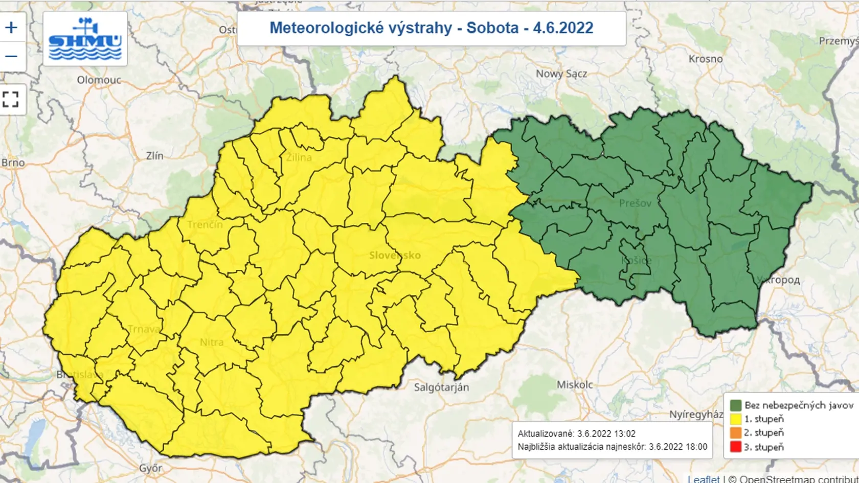 V sobotu hrozia búrky takmer na celom území Slovenska.