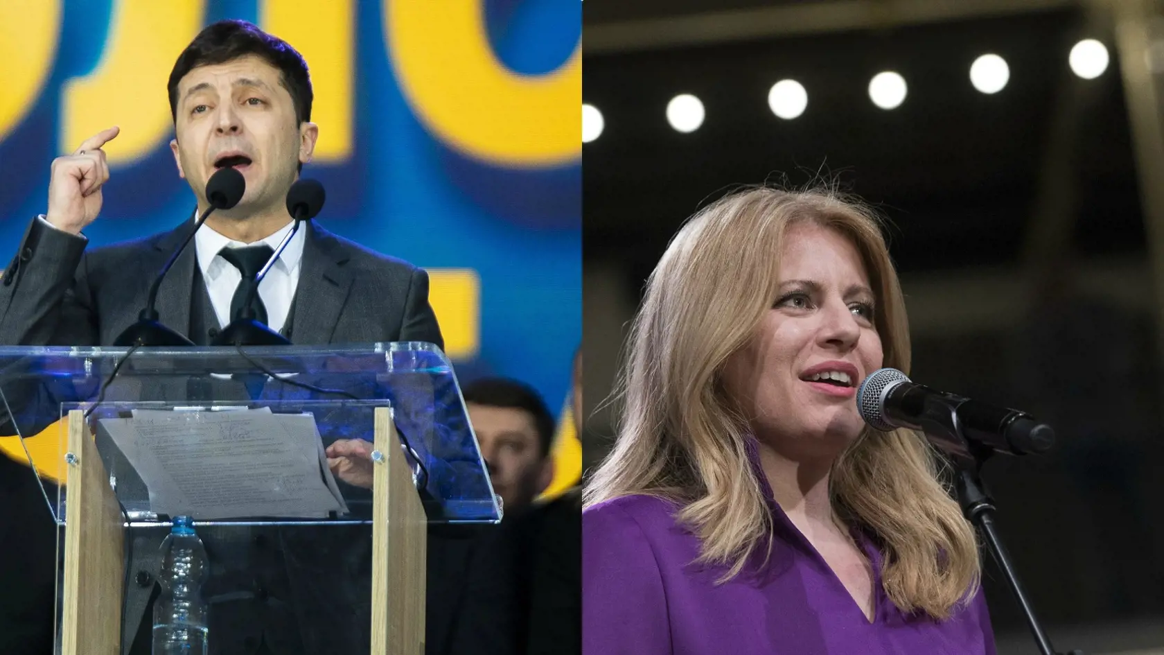 Novozvolení prezidneti: Voldymyr Zelenskyj a Zuzana Čaputová