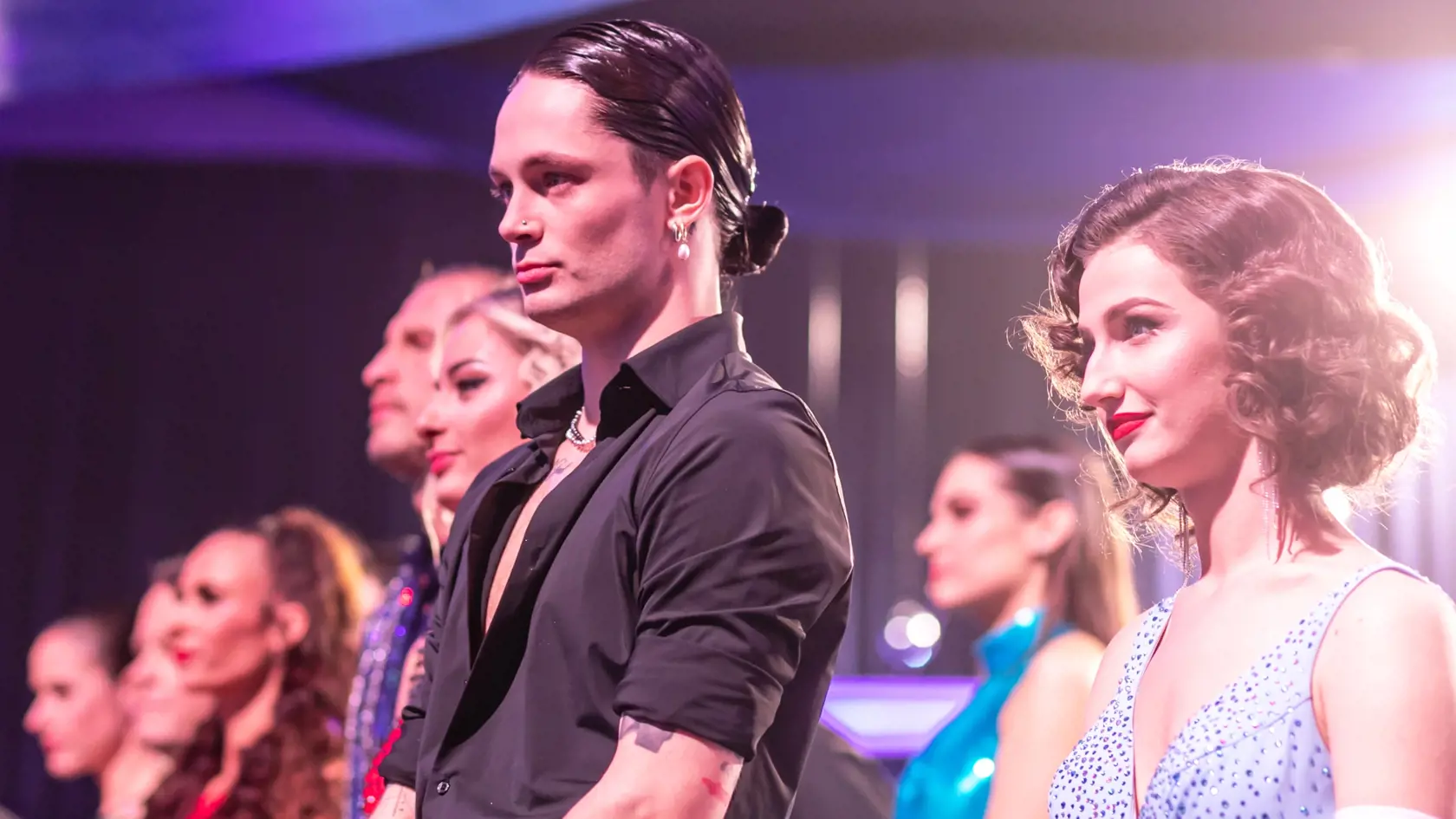 Príchody hostí na prvé kolo Lets Dance 2024. Na snímke Petra Dubayová a Matyáš Adamec.