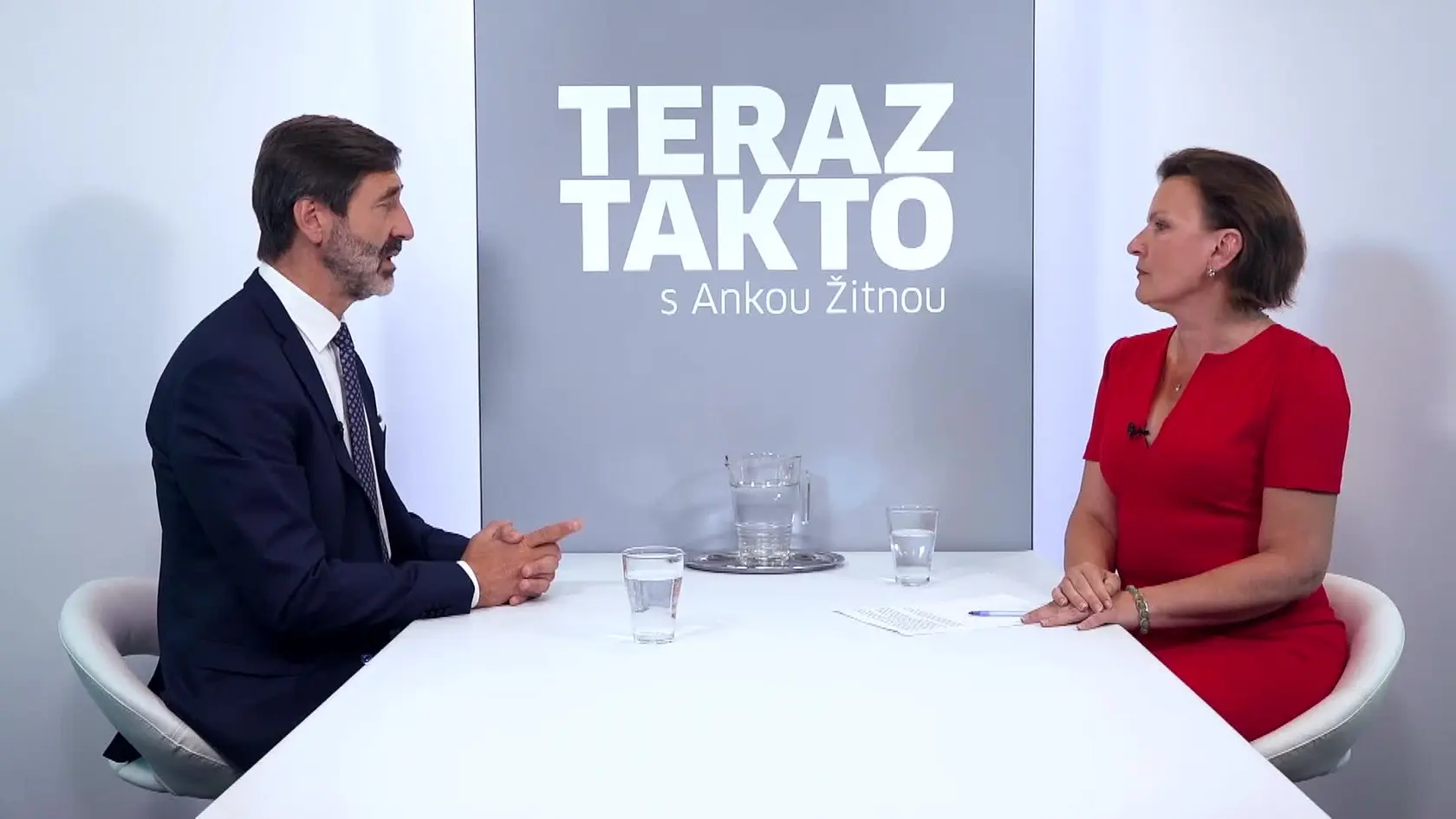 TERAZ TAKTO s Ankou Žitnou. Hosťoom relácie bol minister zahraničných vecí Juraj Blanár.