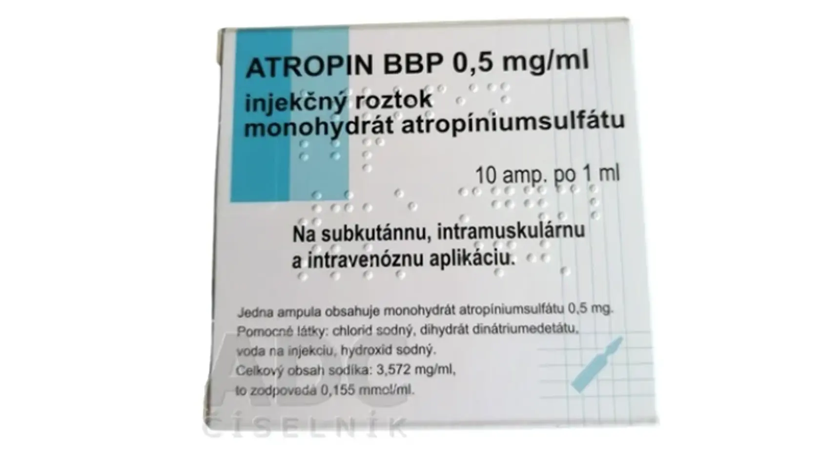 Štátny ústav pre kontrolu liečiv (ŠÚKL) informuje o stiahnutí lieku ATROPIN BBP 0,5 mg/ml, sol inj 10x1 ml/0,5 mg, kód ŠÚKL 00392 z trhu. Sťahovanie sa vzťahuje na šaržu s číslom 5V5032A a s dátumom exspirácie 30.11.2025.