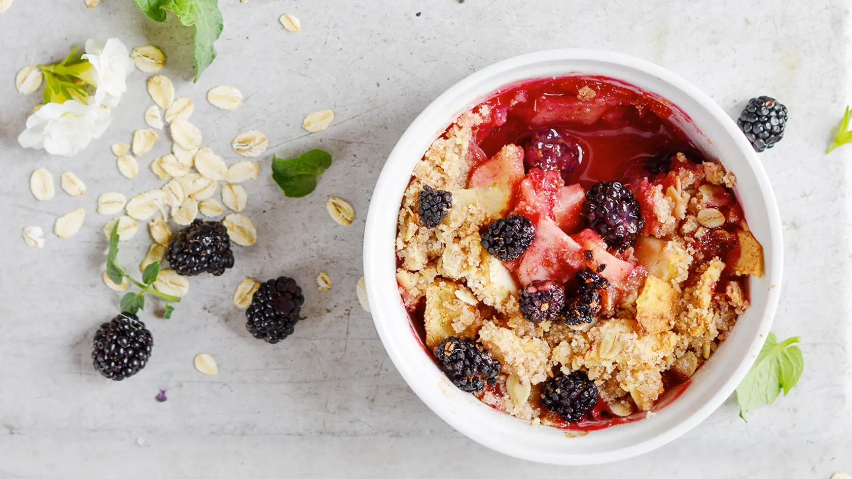 Bleskové ovocné crumble