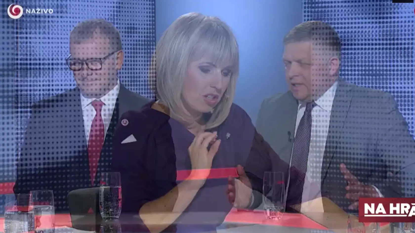 Predseda parlamentu Boris Kollár (Sme rodina) a šéf Smeru-SD Robert Fico v relácii TV JOJ Na hrane. 