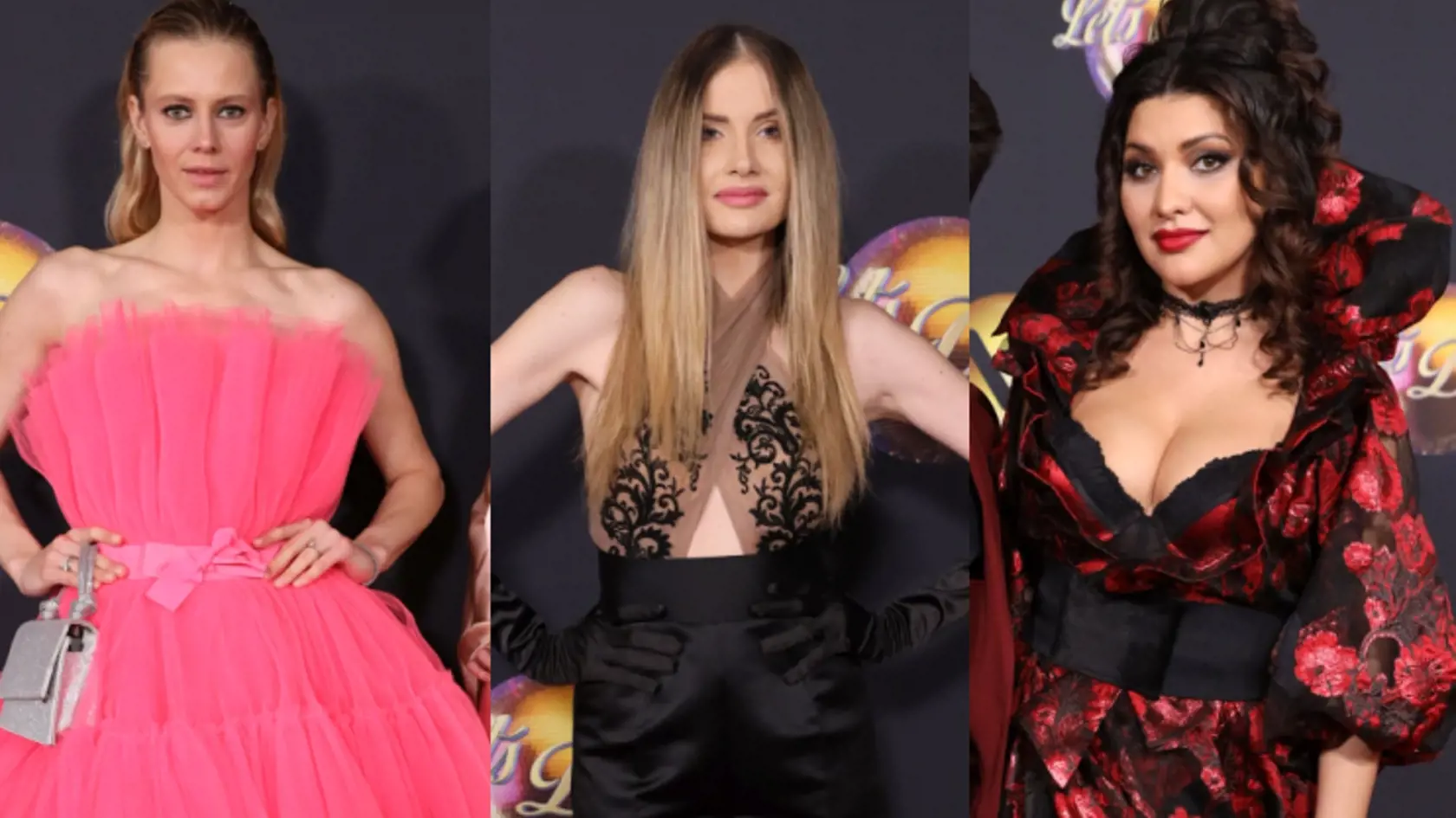 Na snímke zľava: Topmodelka Saša Gachulincová, snúbenica Maria Cimarra Broňa Gregušová a speváčka Mamba.